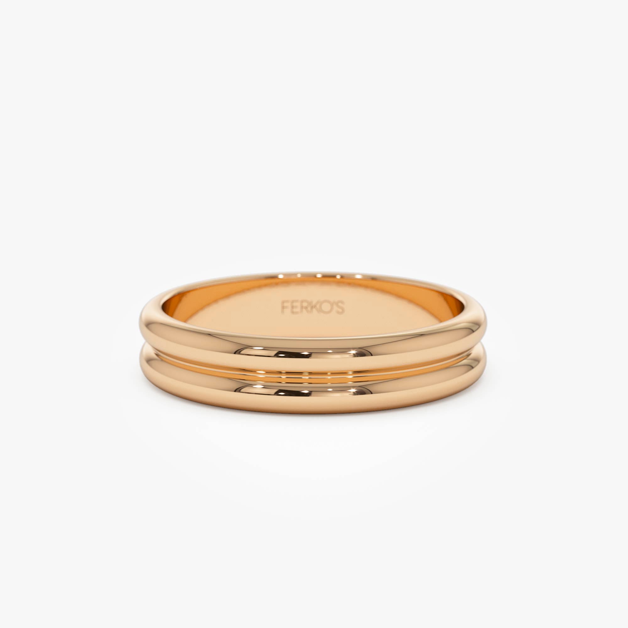 OBFJ0866 - 14k Double Dome Band Wedding Ring 6