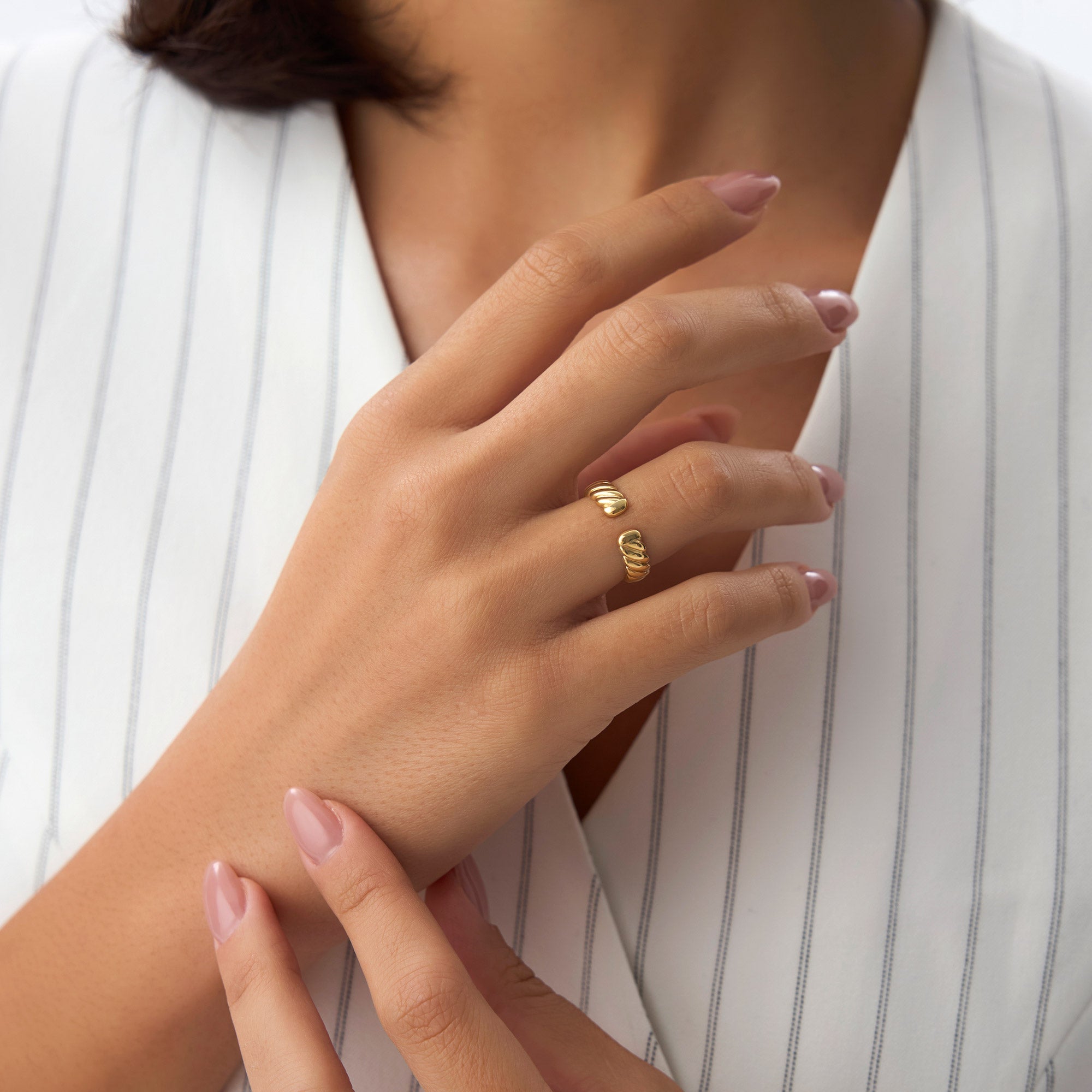 OBFJ0920 - 14K 5MM Rope Cuff Ring 3