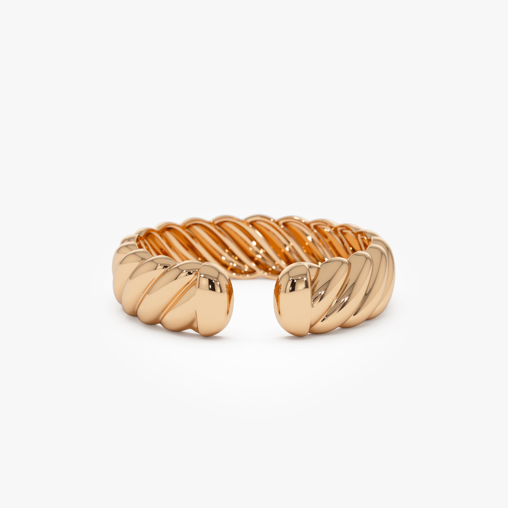 OBFJ0920 - 14K 5MM Rope Cuff Ring 5