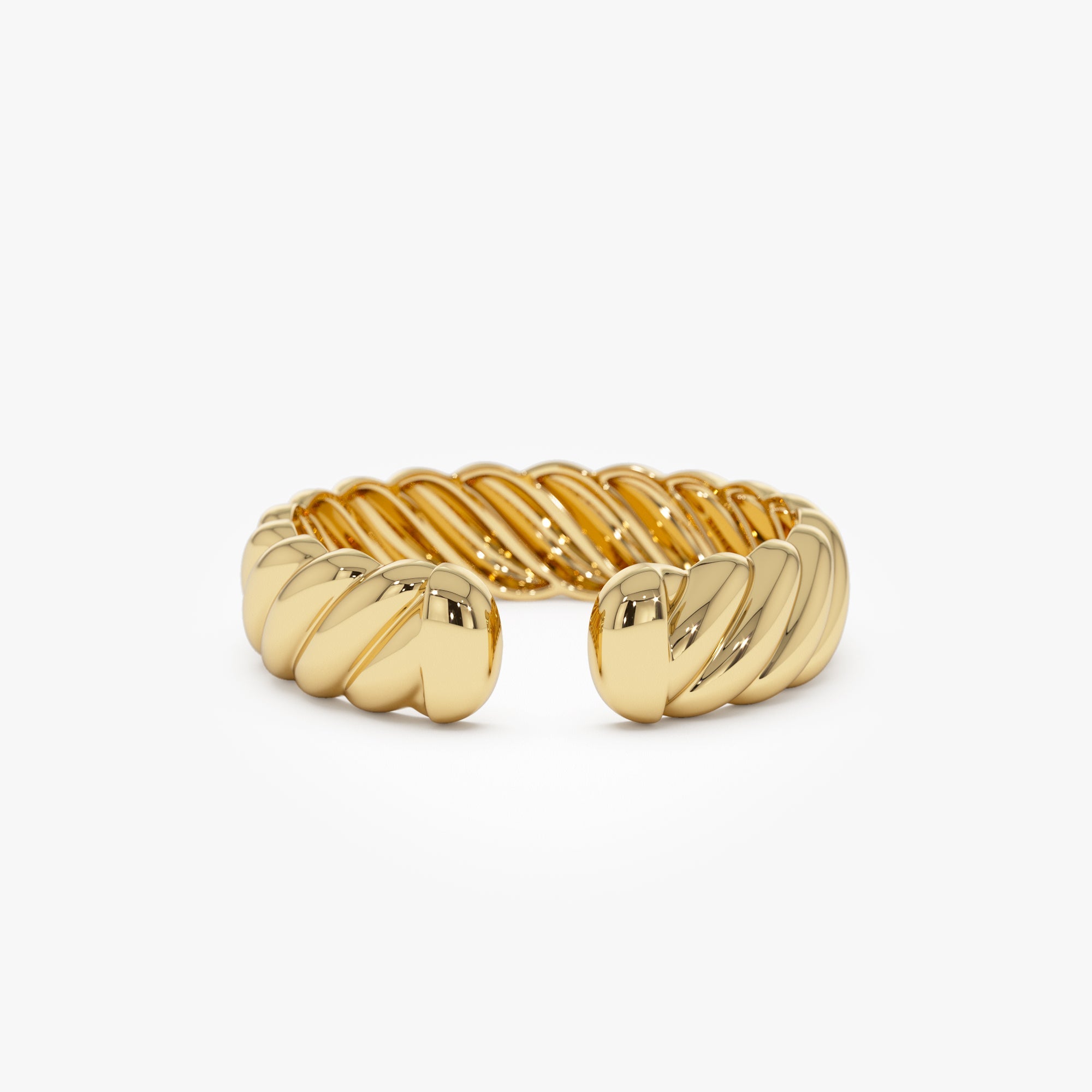OBFJ0920 - 14K 5MM Rope Cuff Ring 1