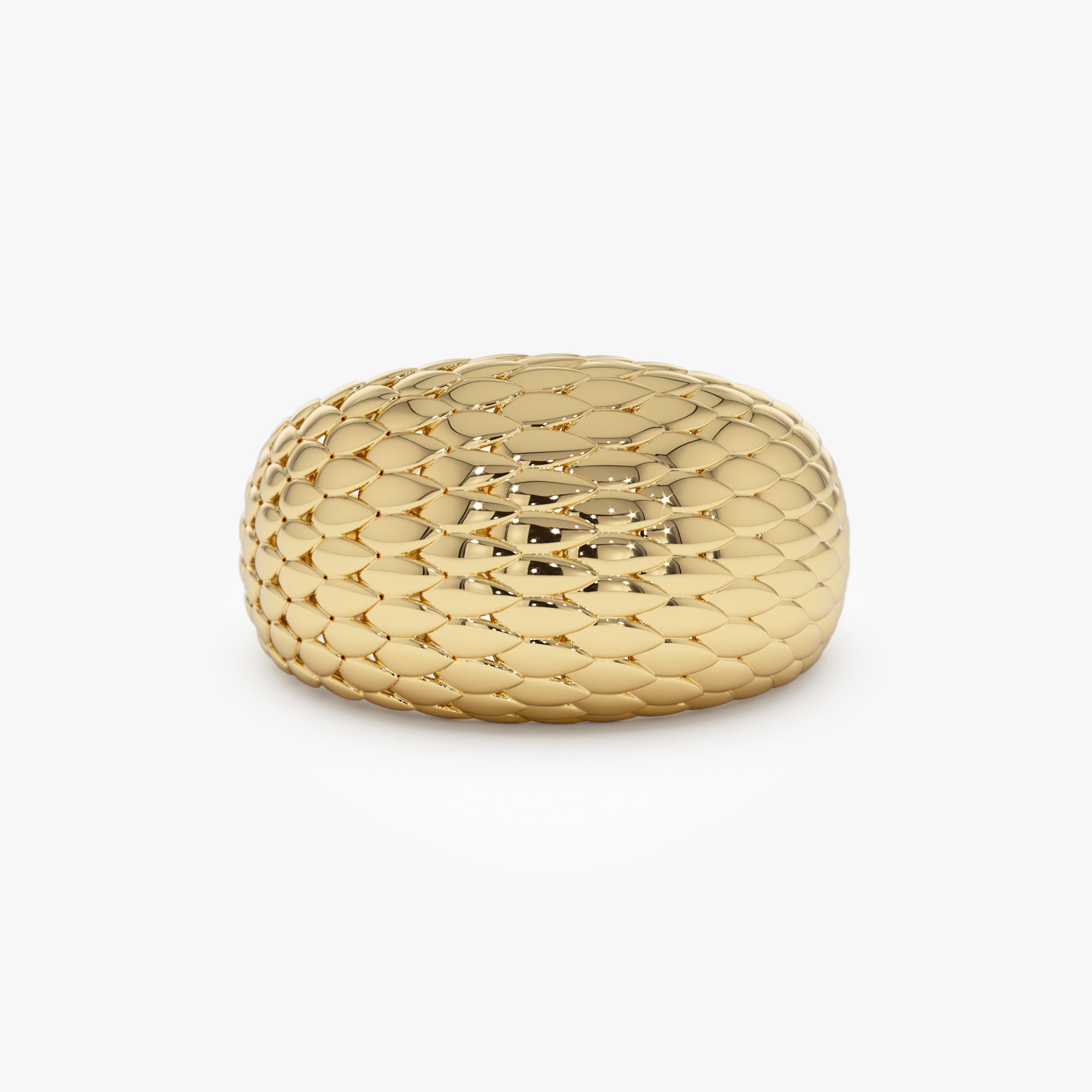 OBFJ0921 - 14K Chunky Snake Skin Texture Ring 1