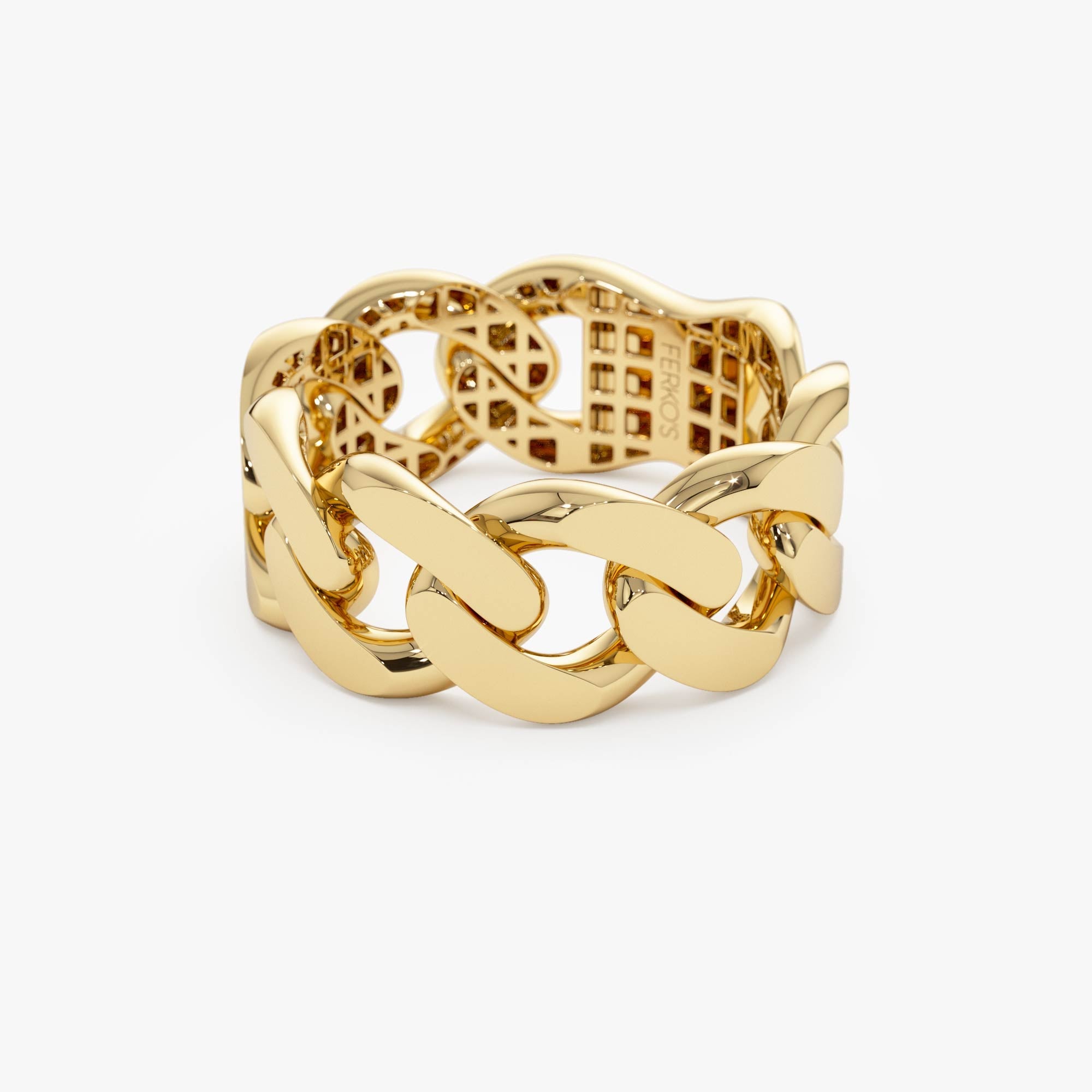 OBFJ0719 - 14k Gold 8MM Cuban Link Ring 8