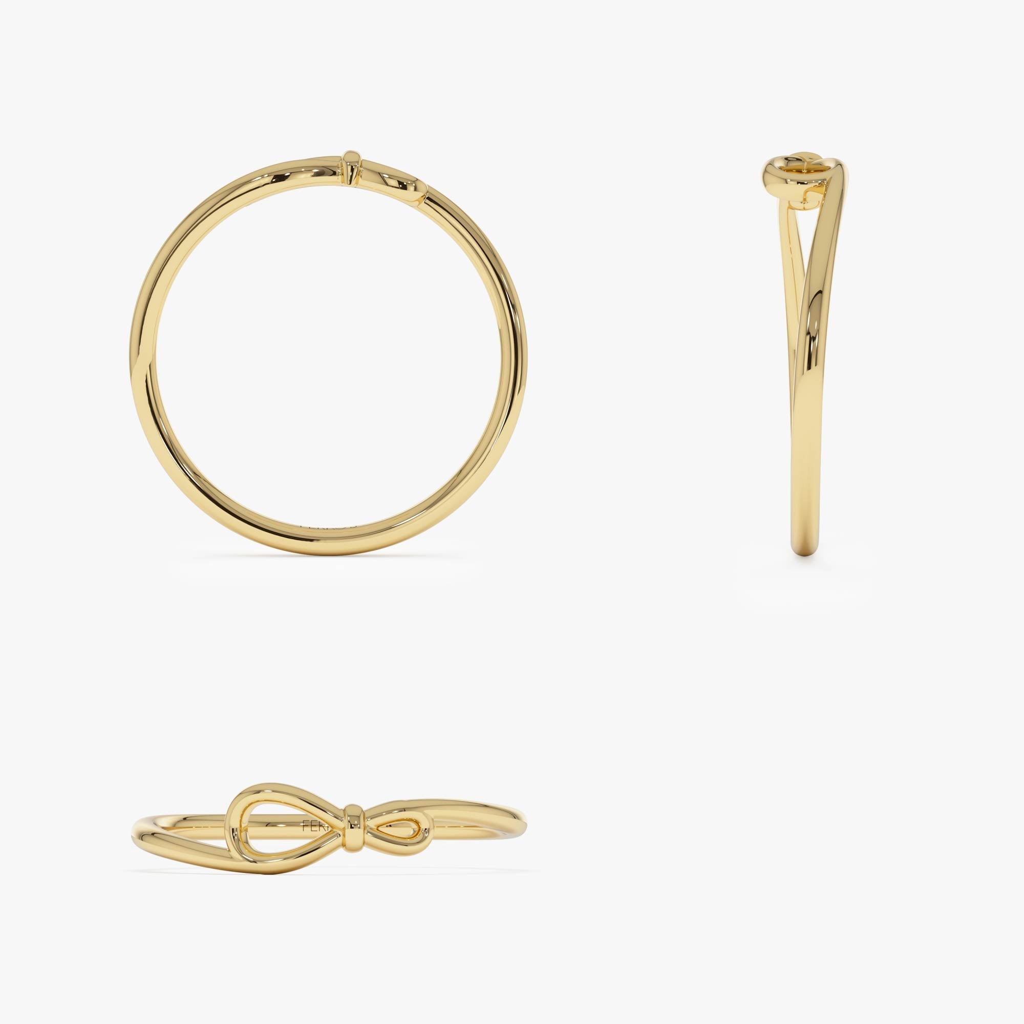 OBFJ0718 - 14k Gold Minimalist Knot Band 9