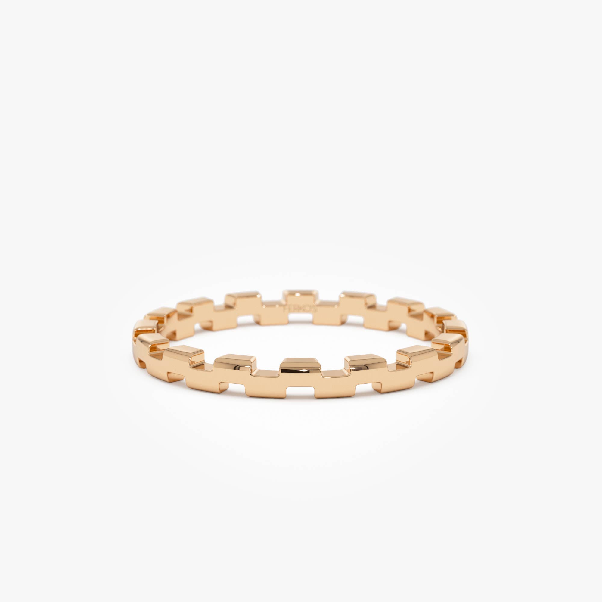 OBFJ0733 - 14k Gold Stackable Link Ring 6