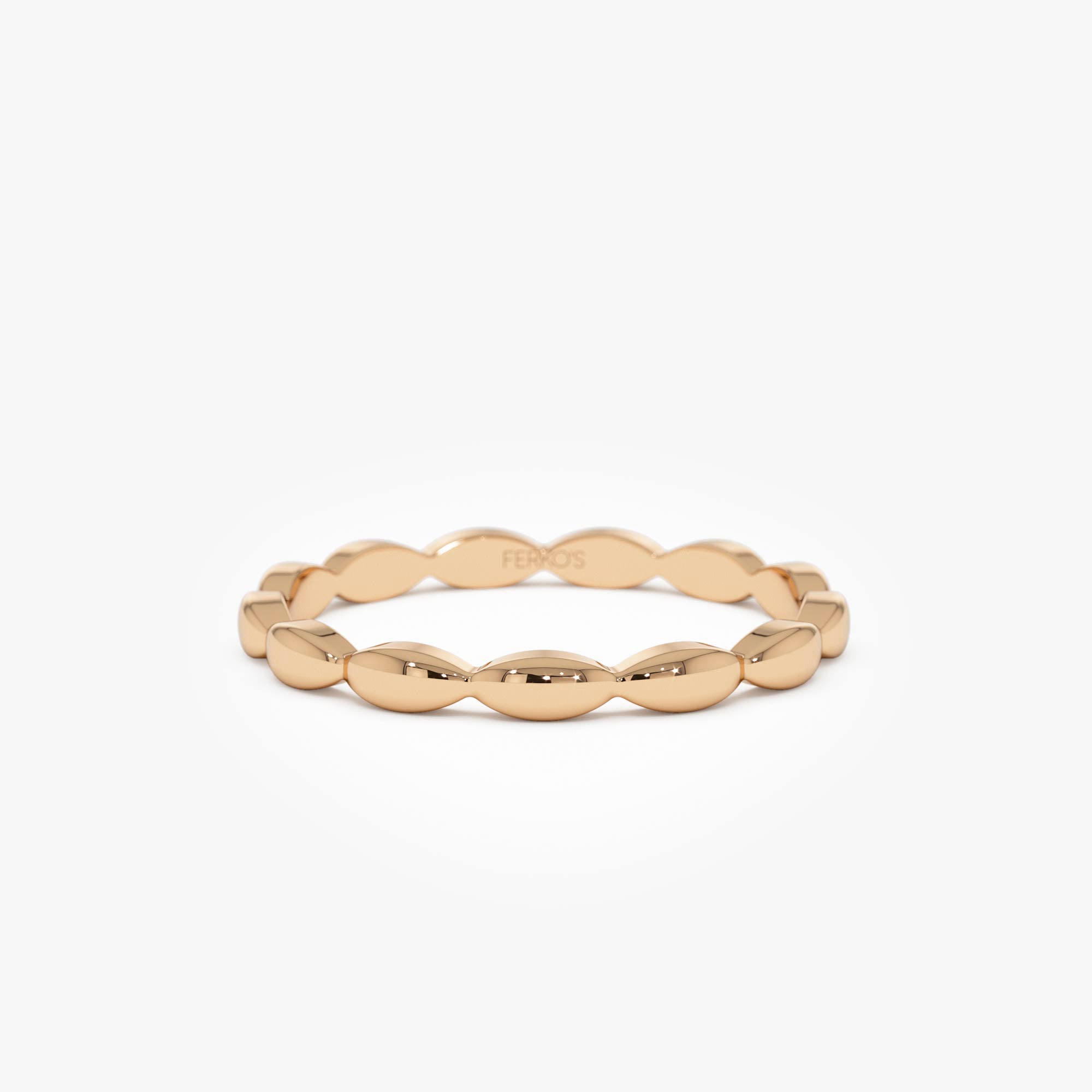 OBFJ0732 - 14k Plain Gold Minimalist Marquise Shape Ring 6