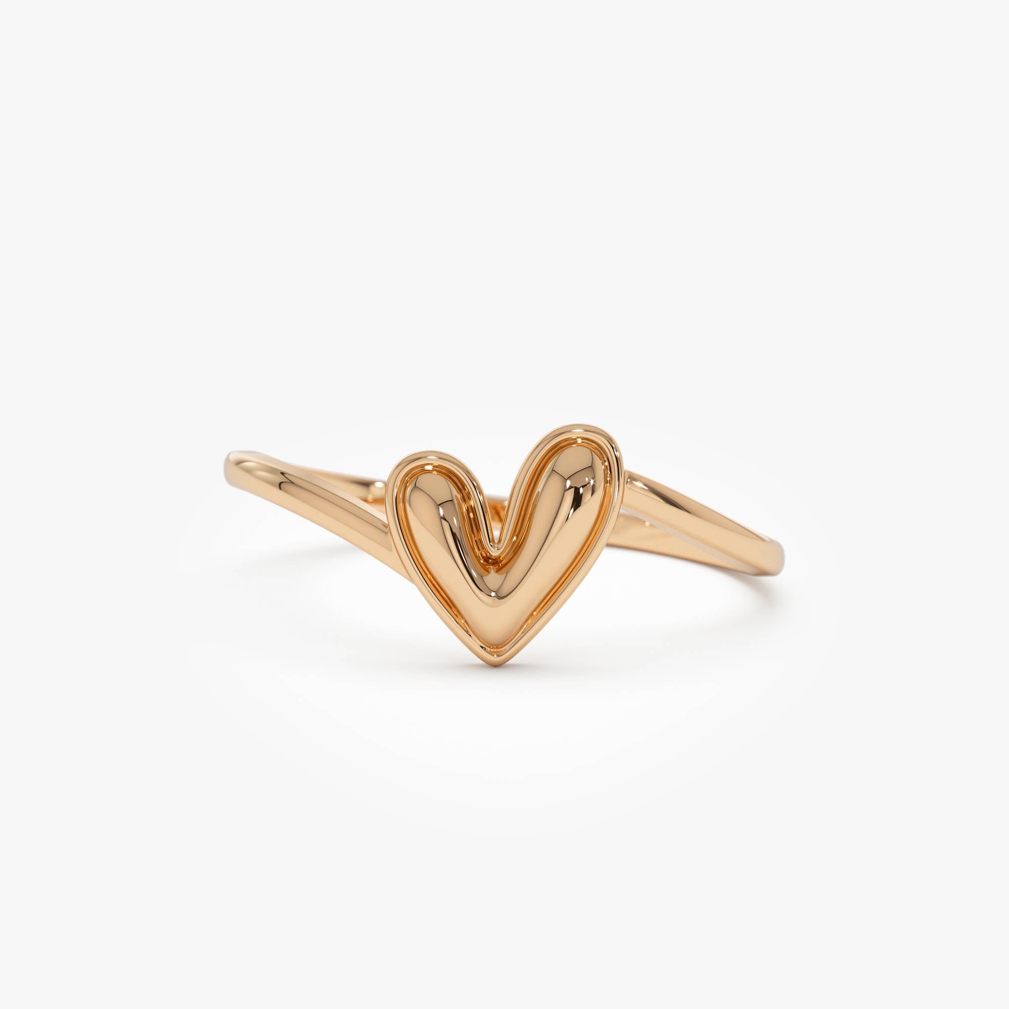 OBFJ0731 - 14k Gold Love Heart Ring 6