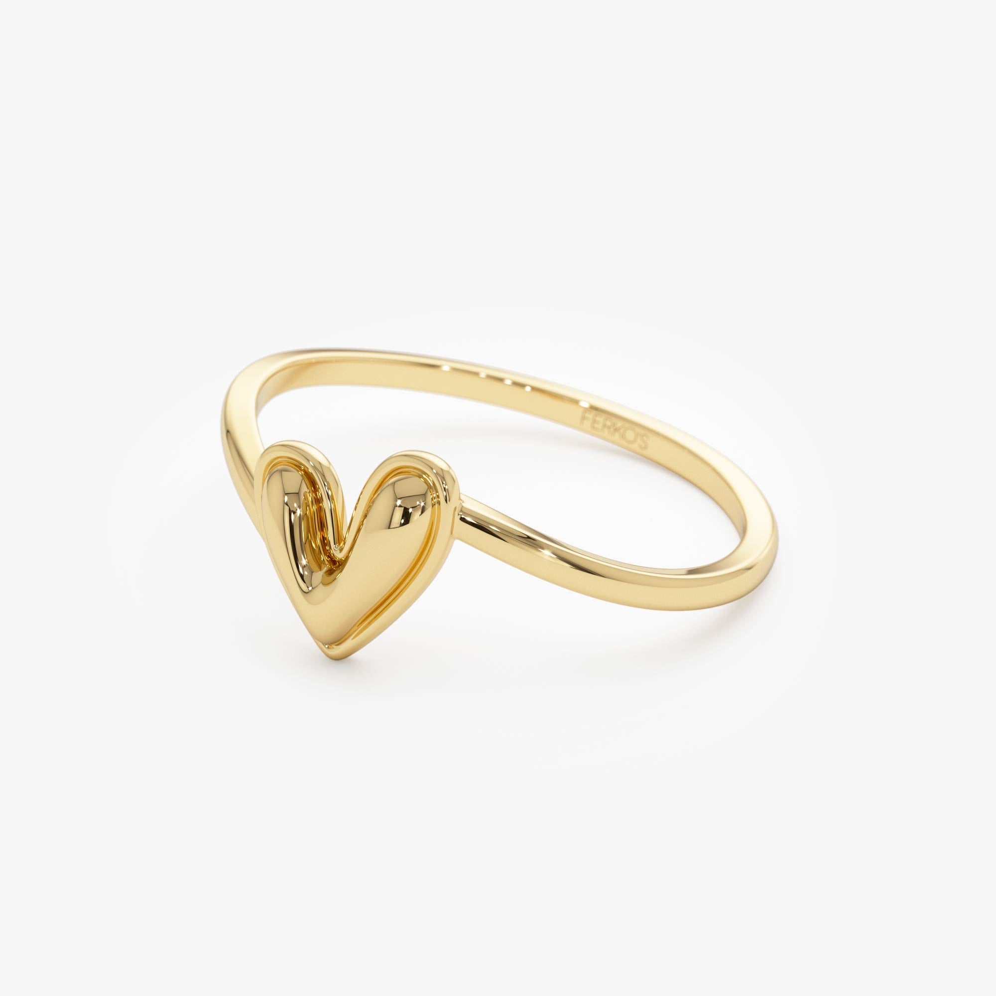 OBFJ0731 - 14k Gold Love Heart Ring 8