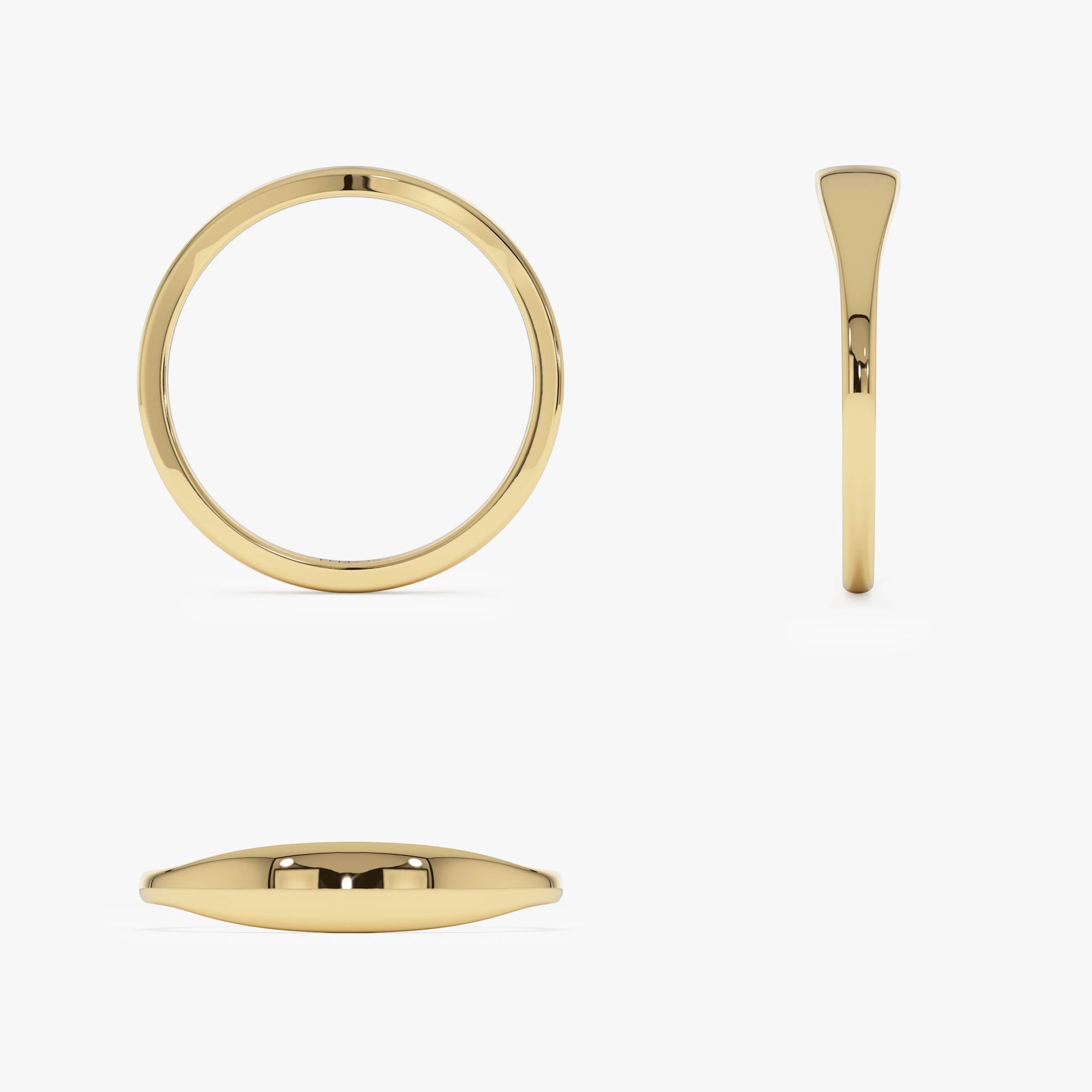 OBFJ0729 - 14k Gold Tapered Dome Gold Ring 9