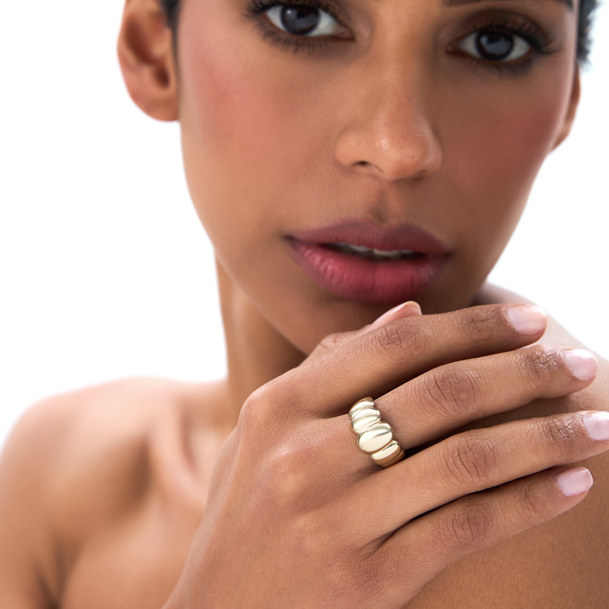 OBFJ0728 - 14k Bubble Dome Statement Ring 2