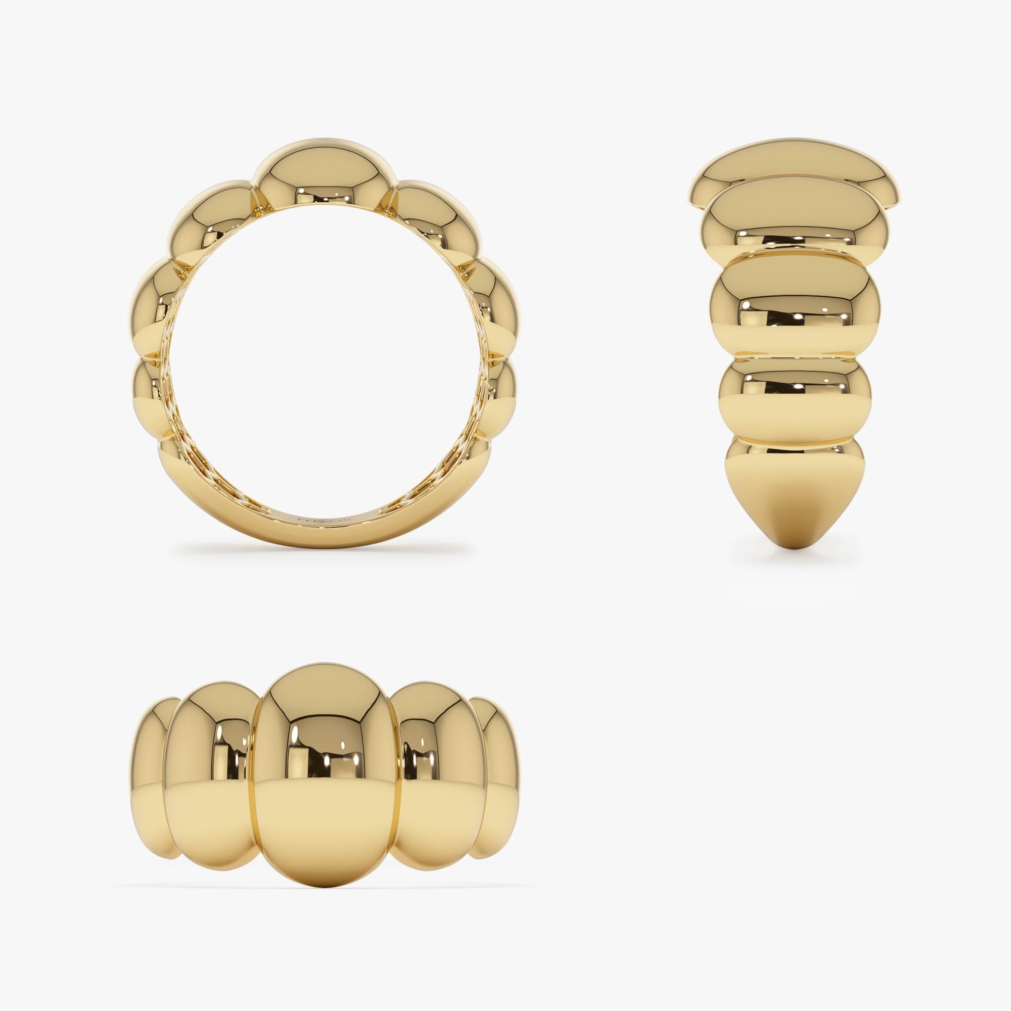 OBFJ0728 - 14k Bubble Dome Statement Ring 7