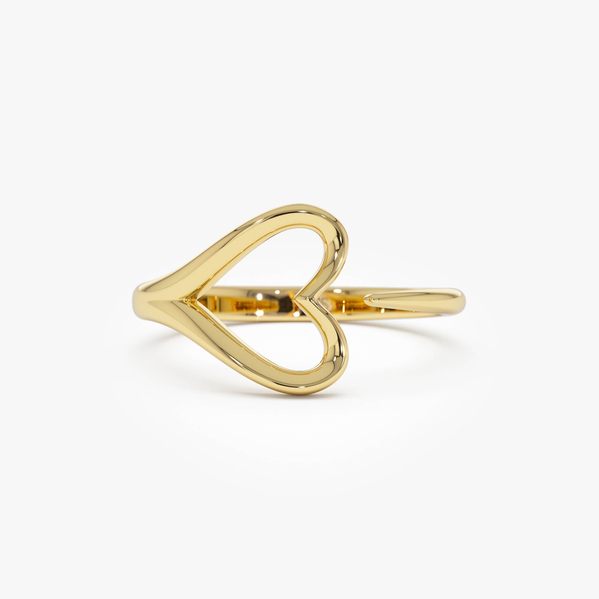 OBFJ0725 - 14k Gold Minimalist Heart Outline Band 1