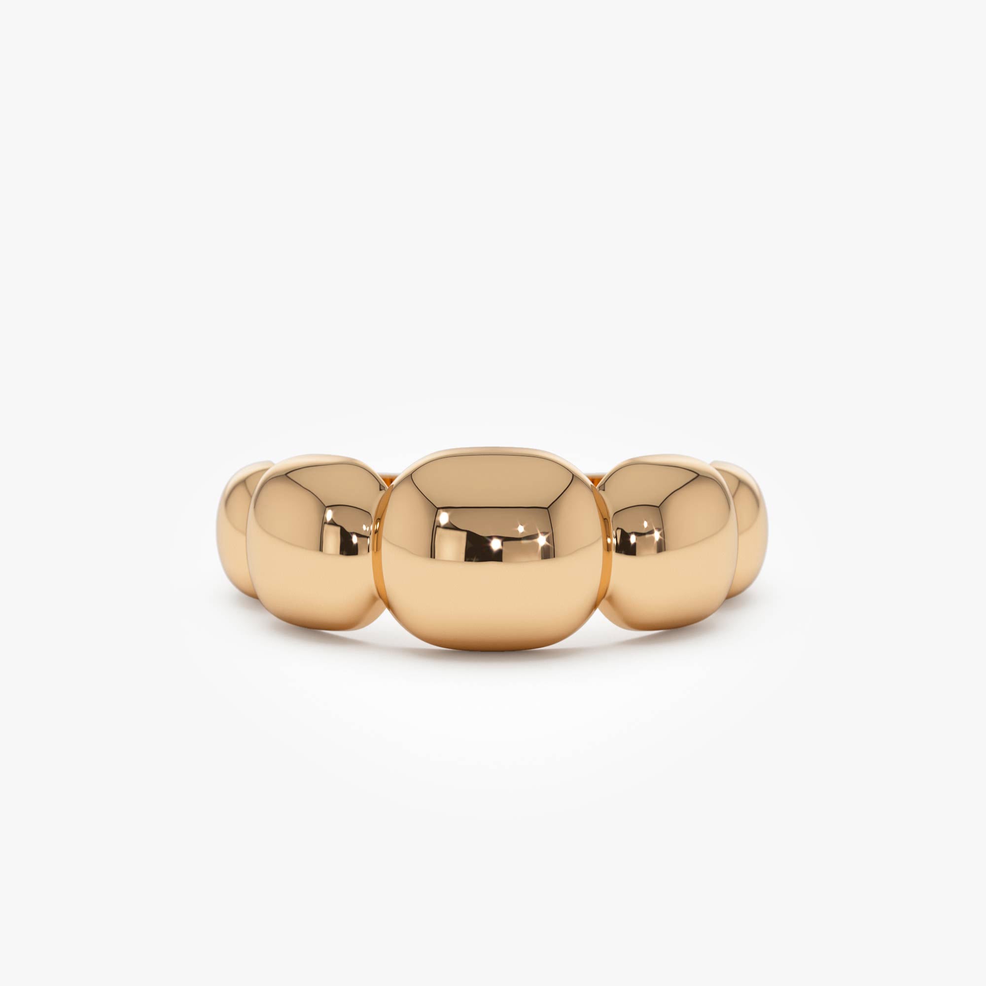 OBFJ0724 - 14k Gold Puffy Gold Band 6