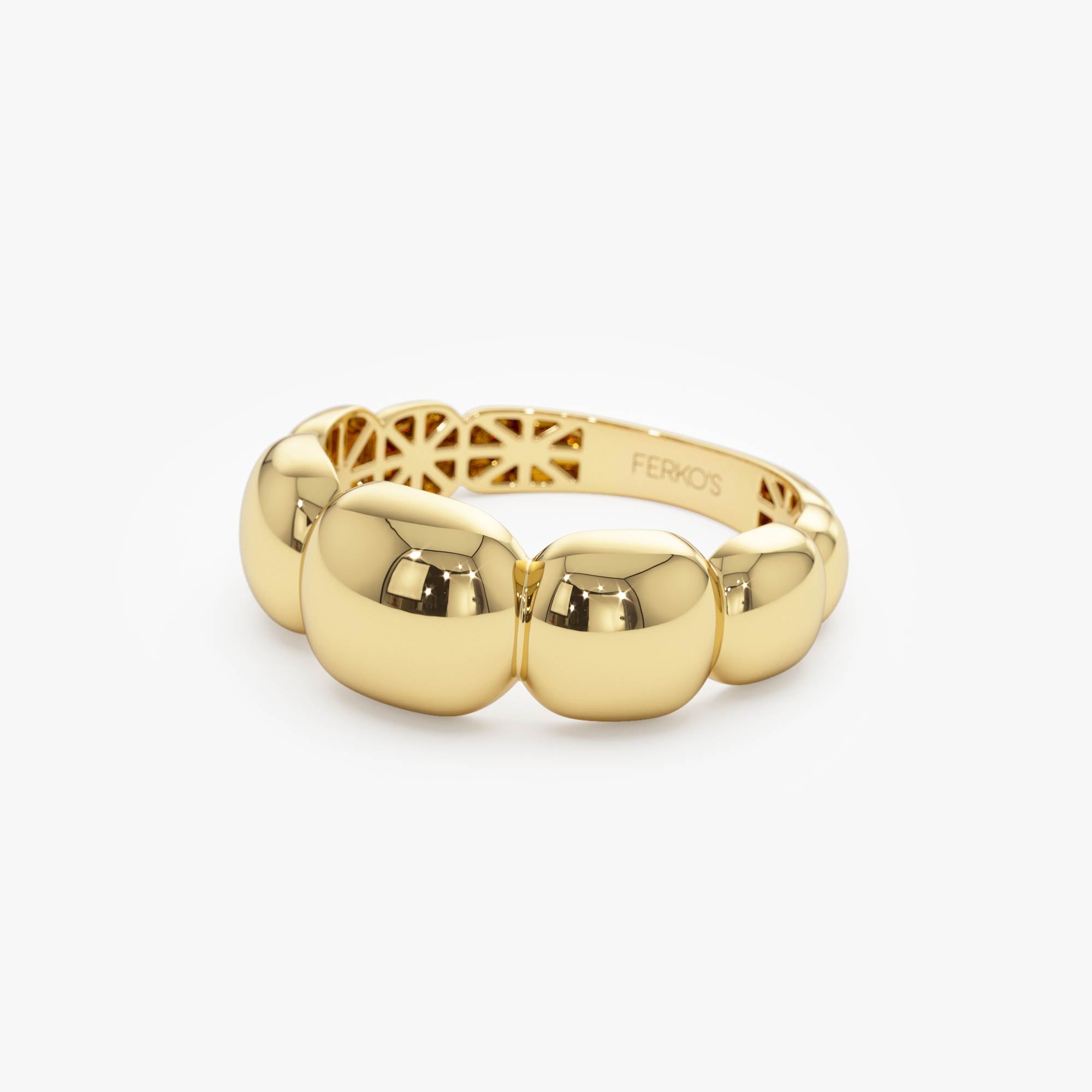 OBFJ0724 - 14k Gold Puffy Gold Band 8