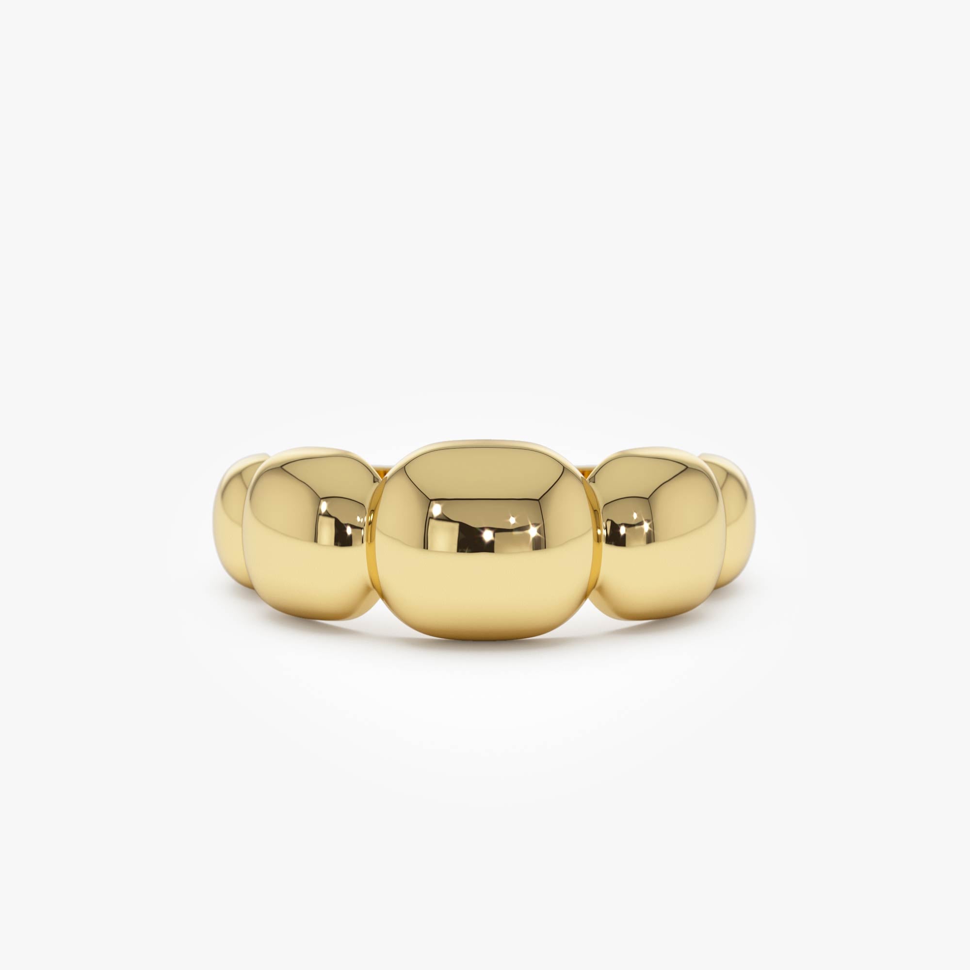 OBFJ0724 - 14k Gold Puffy Gold Band 1
