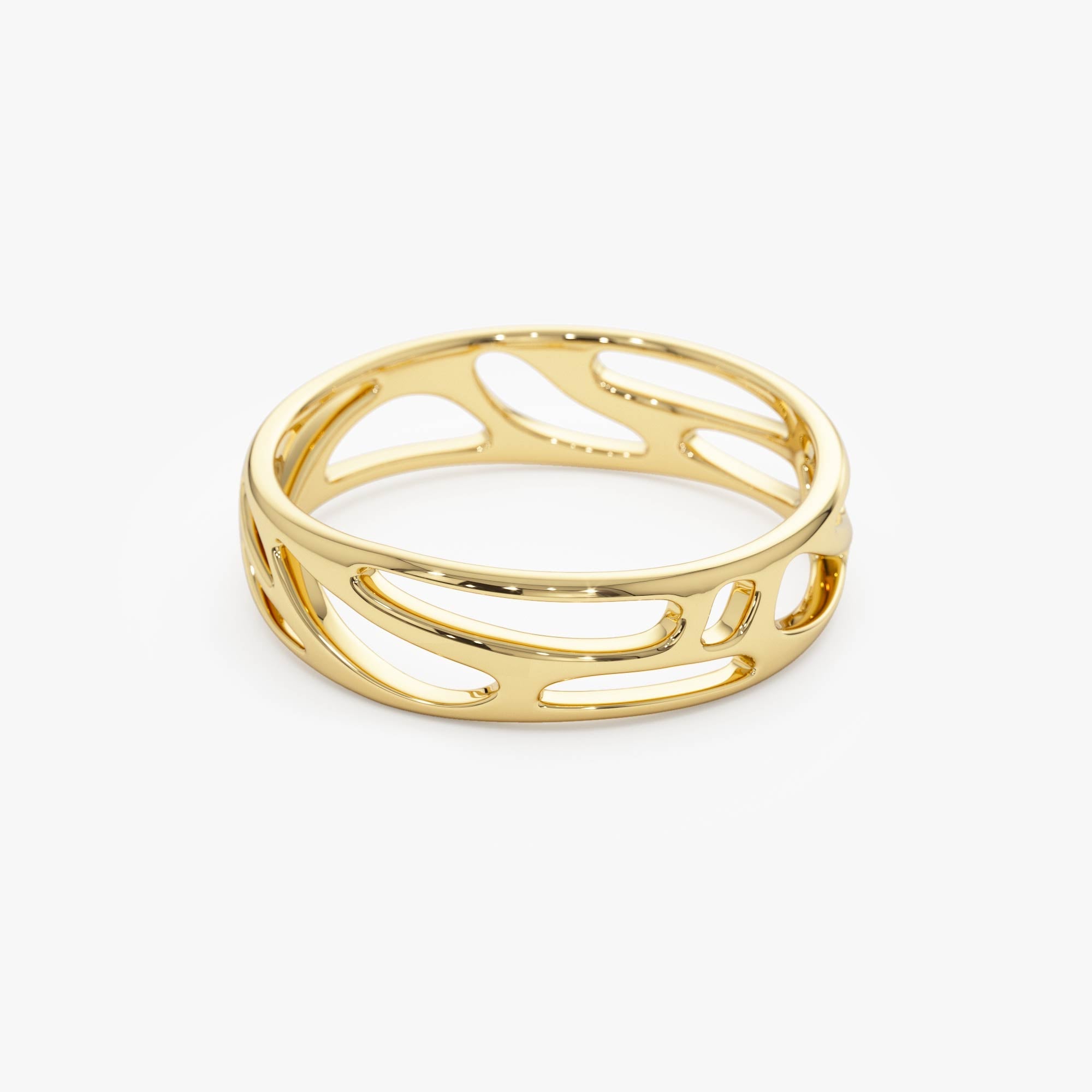OBFJ0723 - 14k Gold Sculptural Band 8