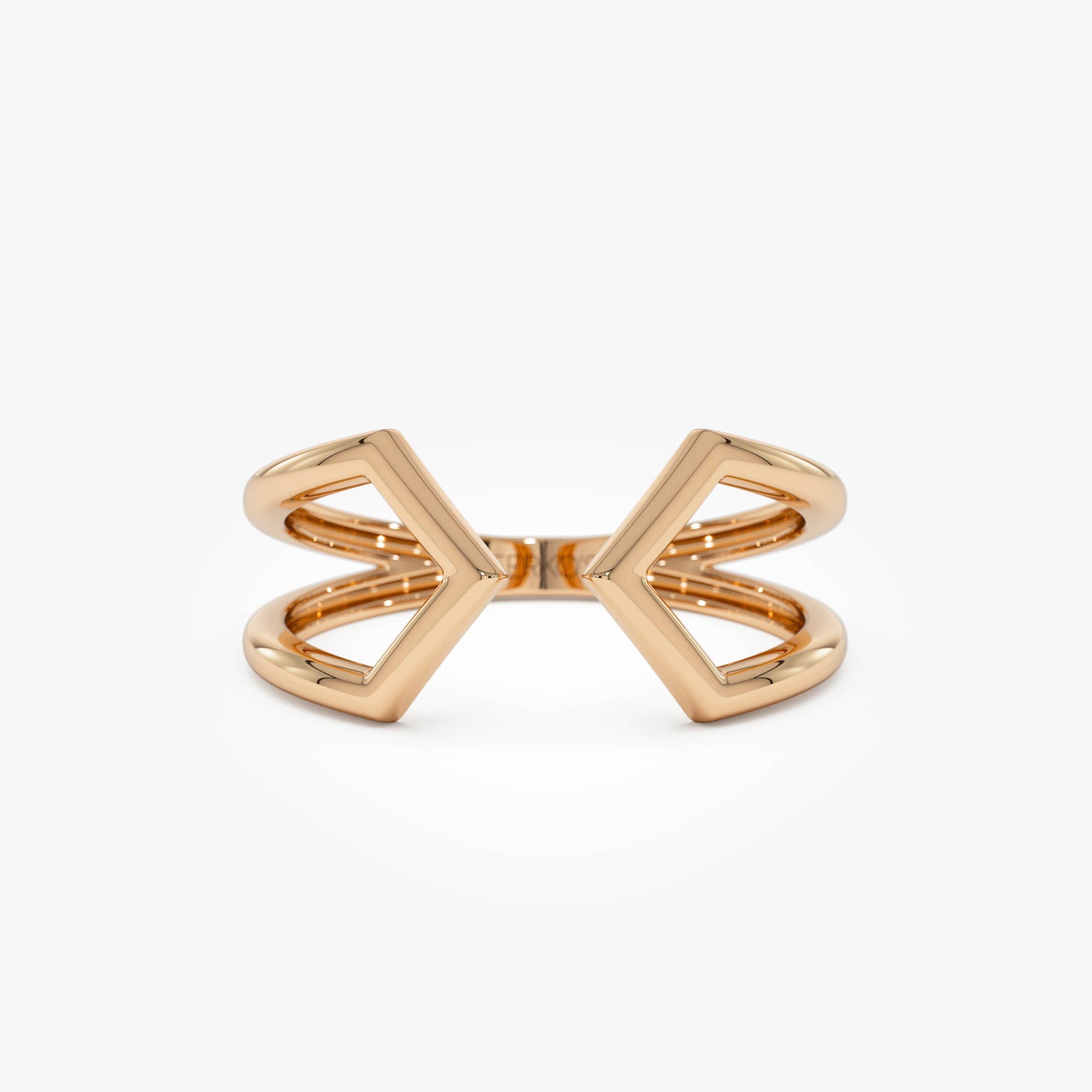 OBFJ0529 - 14k Modern Geometric Open Band Ring 6