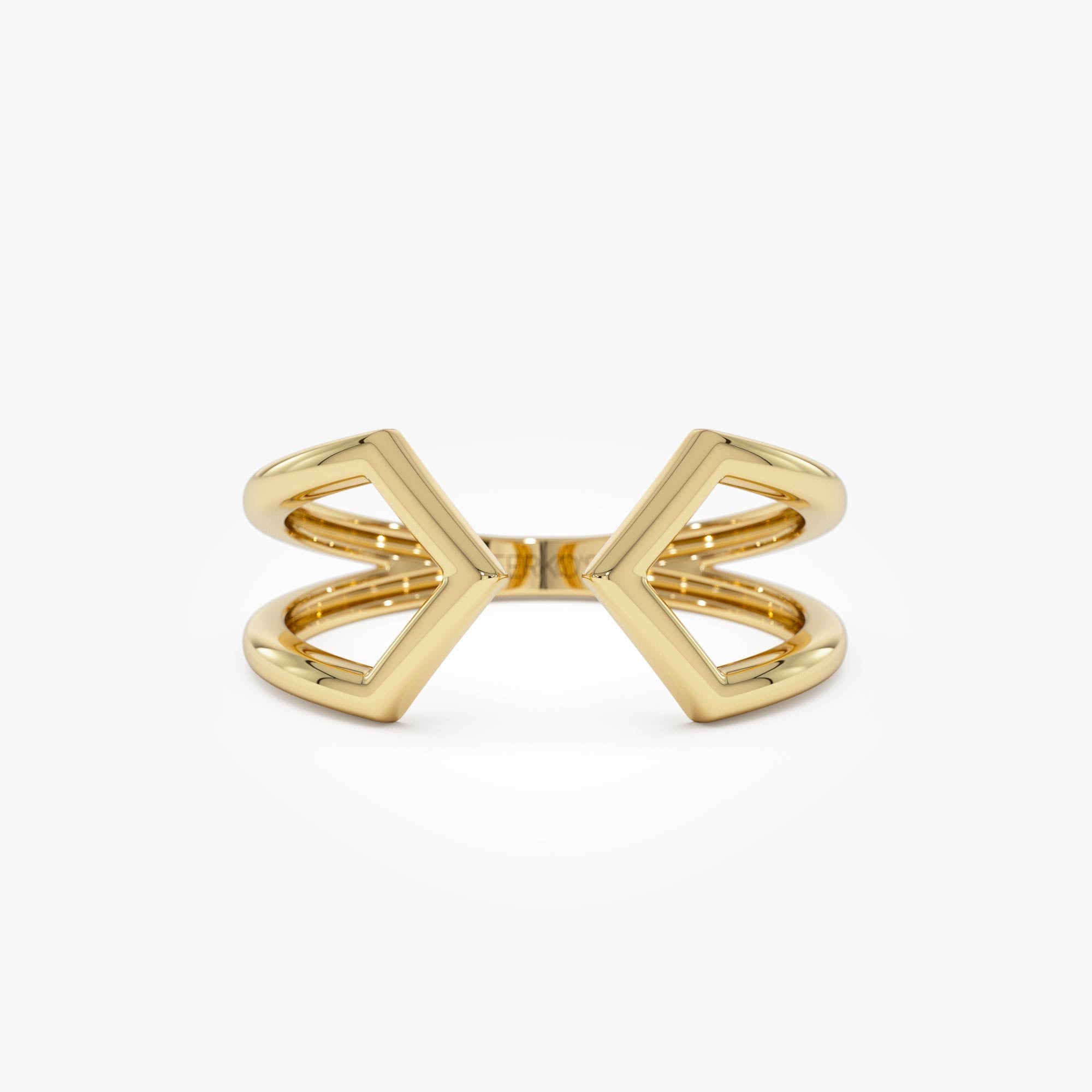 OBFJ0529 - 14k Modern Geometric Open Band Ring 1