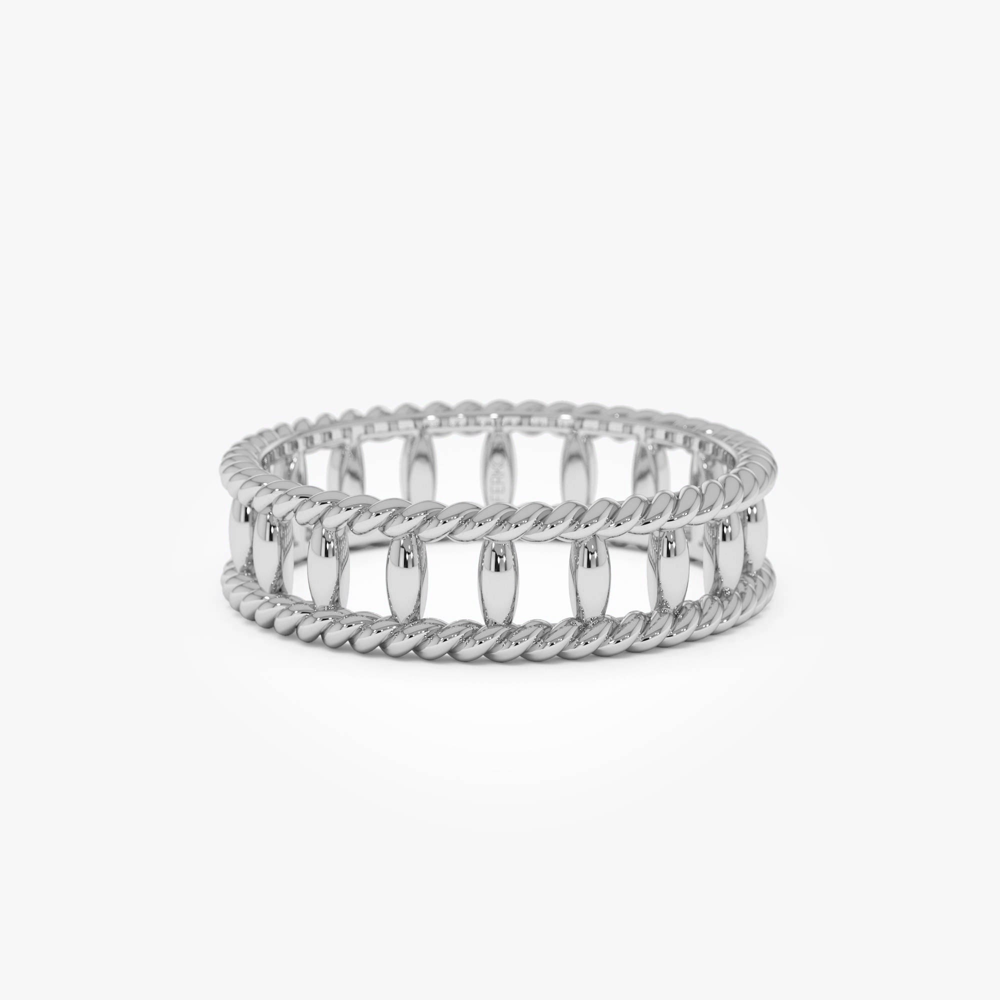 OBFJ0526 - 14k Double Rope Link Band Ring 10