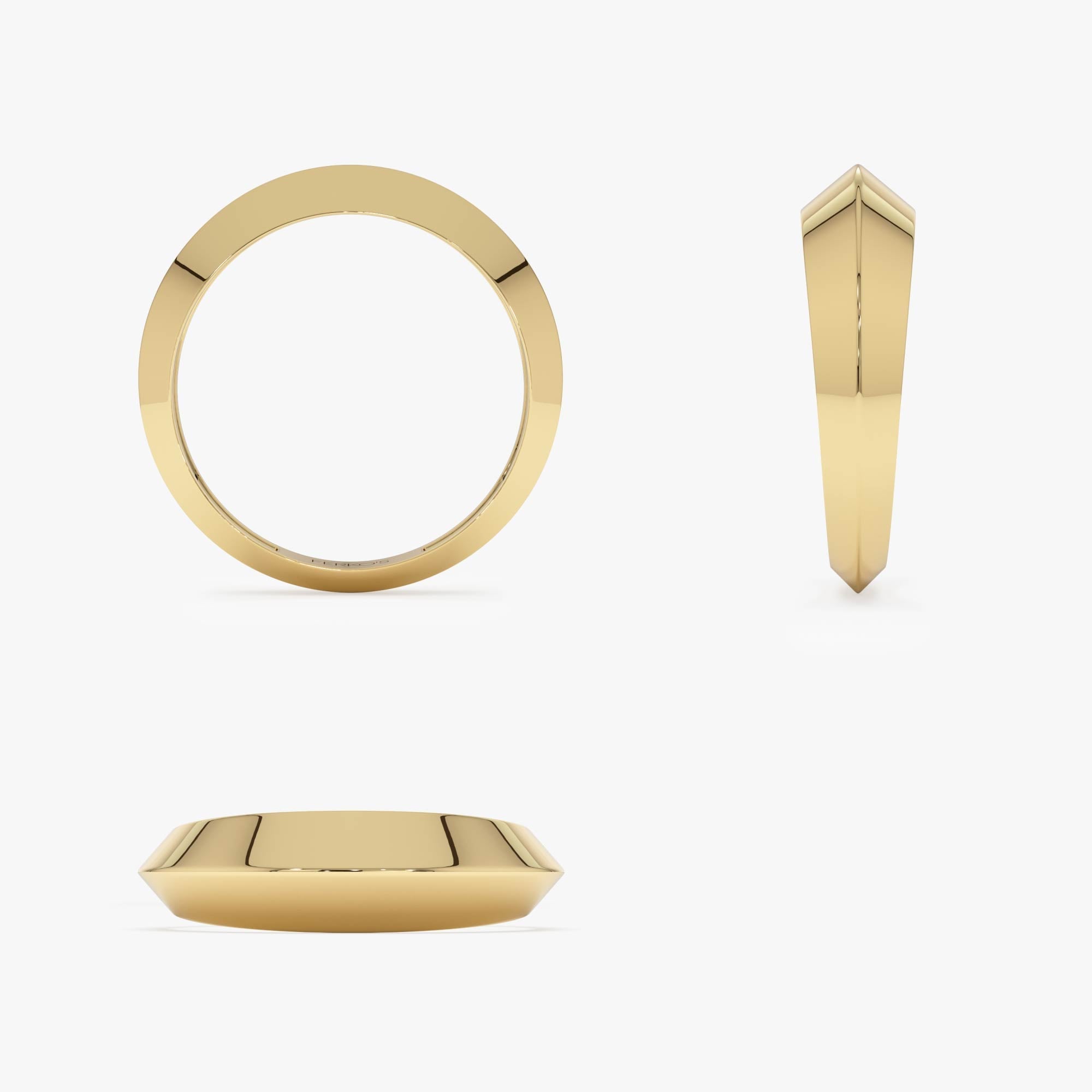 OBFJ0524 - 14k Knife Edge Wedding Band 10