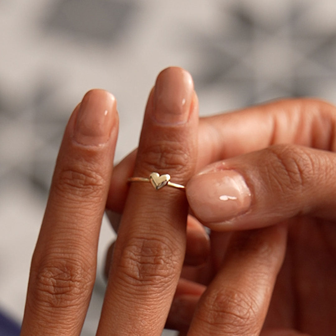 OBFJ0522 - 14k Bubble Heart Ring 6