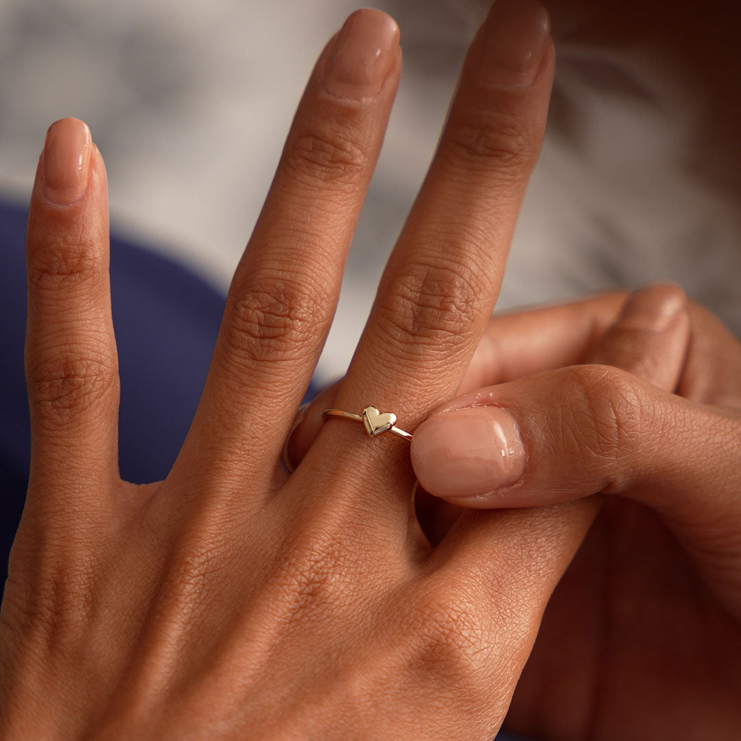 OBFJ0522 - 14k Bubble Heart Ring 4