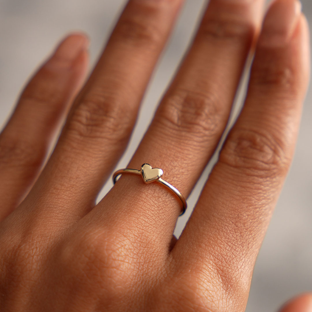 OBFJ0522 - 14k Bubble Heart Ring 3
