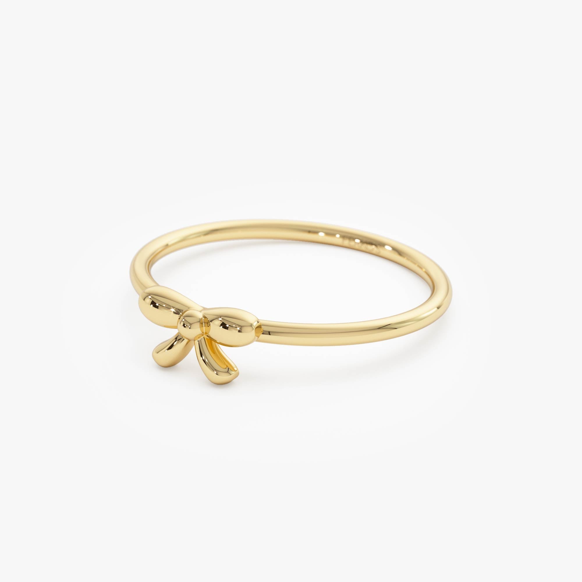 OBFJ0521 - 14k Plain Gold Balloon Bow Ring 10