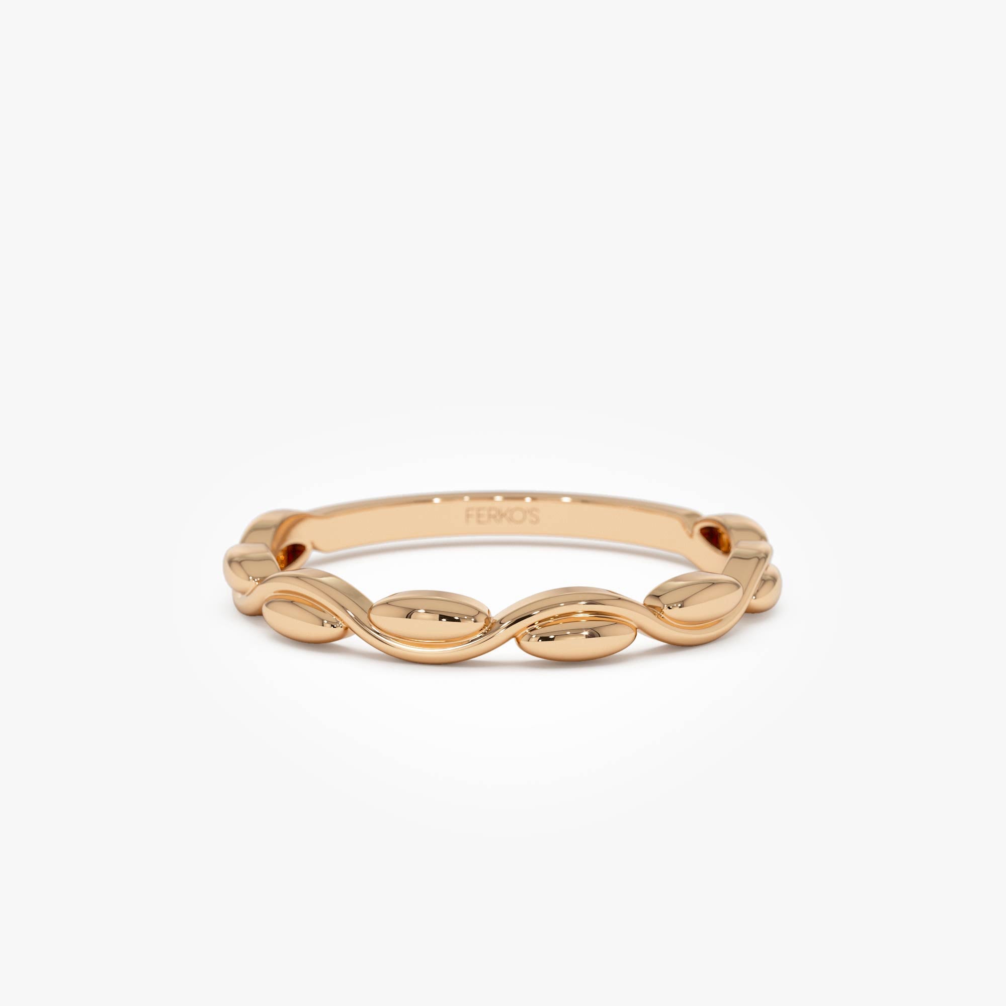 OBFJ0432 - 14K Oval Link Band Ring 8