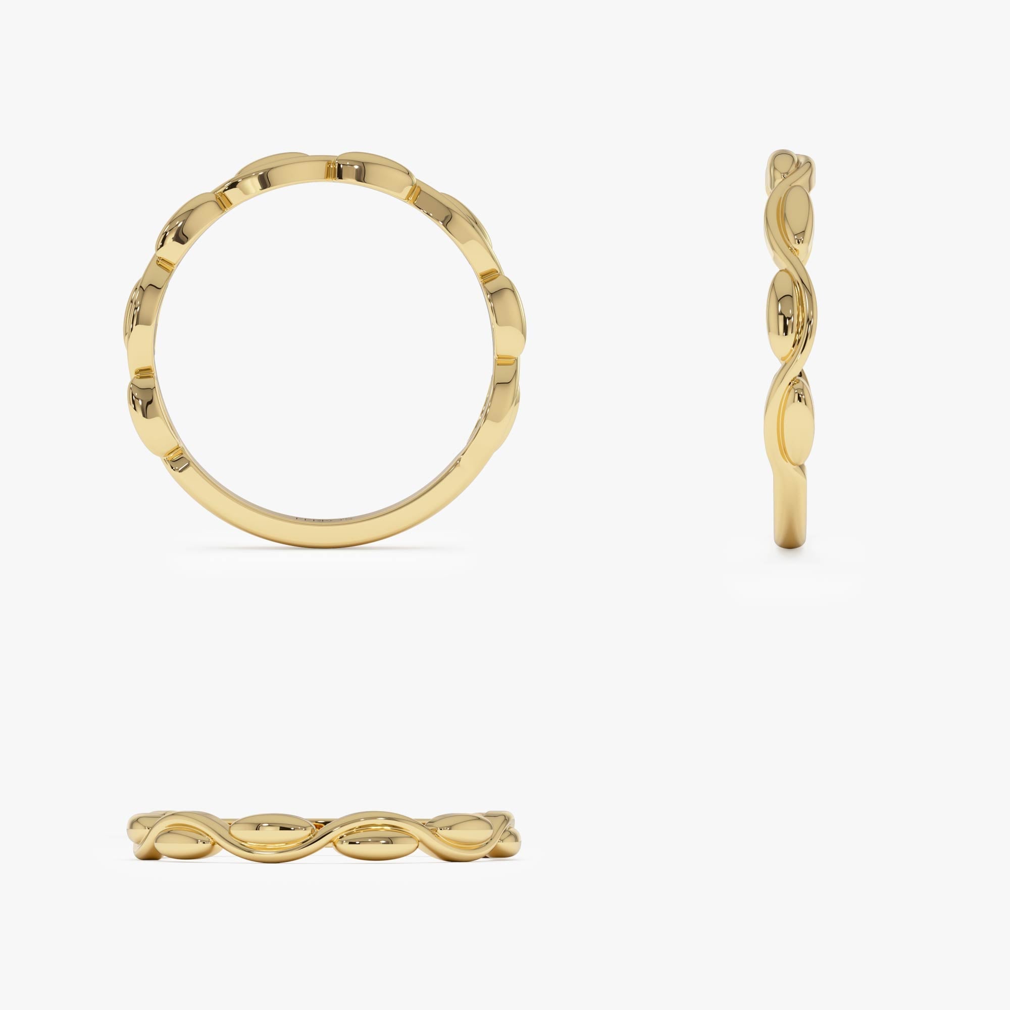 OBFJ0432 - 14K Oval Link Band Ring 11