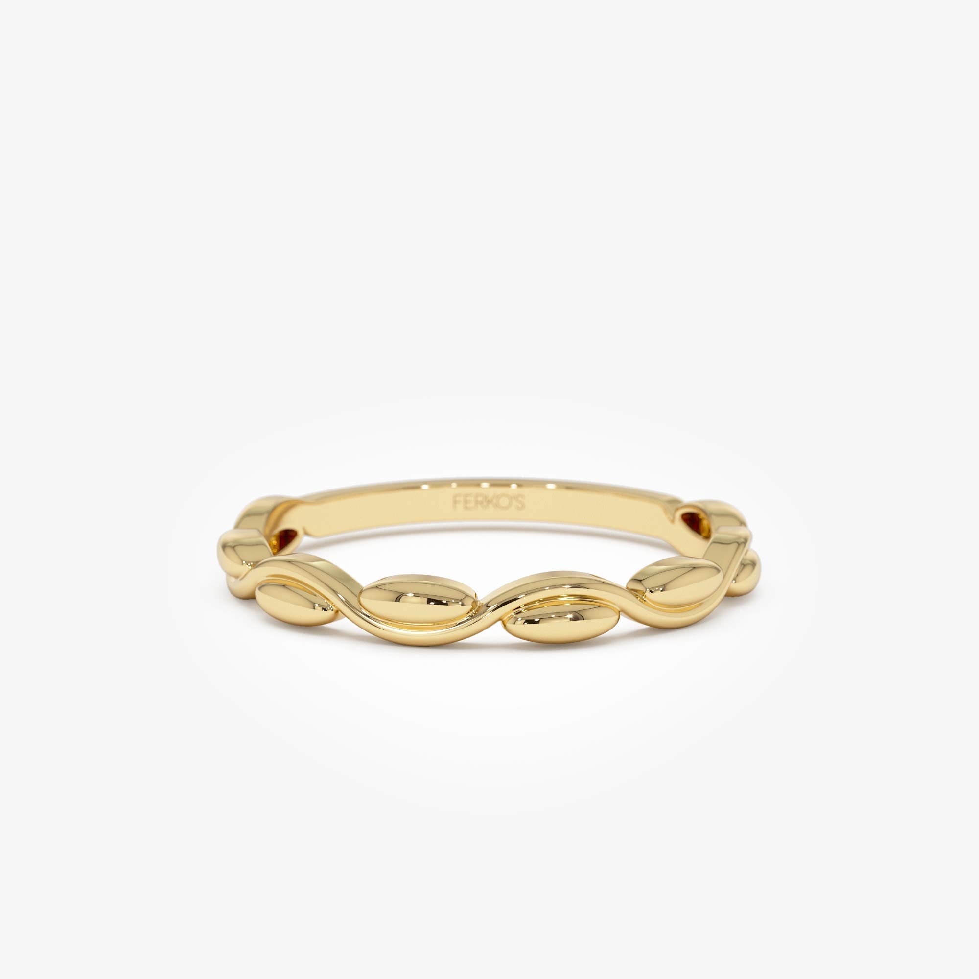 OBFJ0432 - 14K Oval Link Band Ring 1