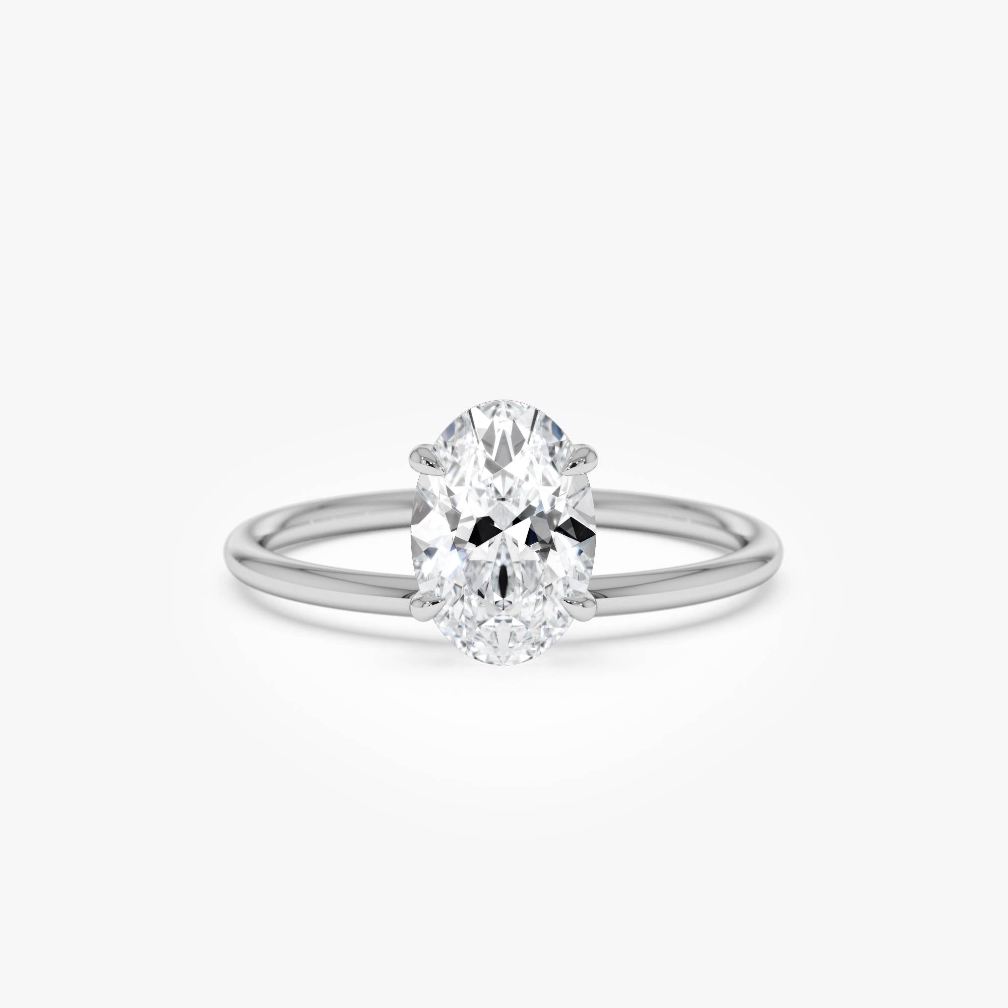 OBFJ0613 - 1.00 Ctw 14k Oval Shaped Lab Grown Diamond Elevated Basket Solitaire Ring – Irena 7