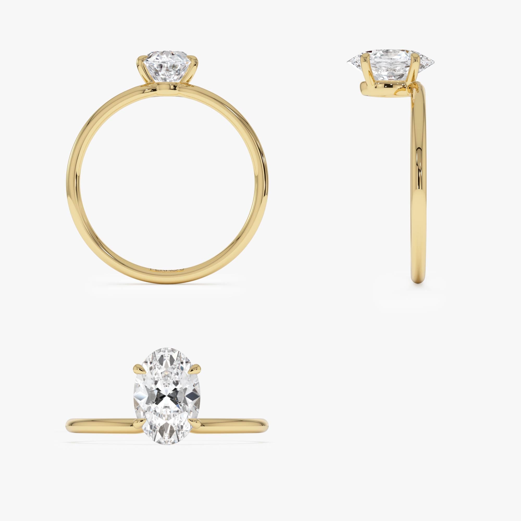 OBFJ0613 - 1.00 Ctw 14k Oval Shaped Lab Grown Diamond Elevated Basket Solitaire Ring – Irena 9