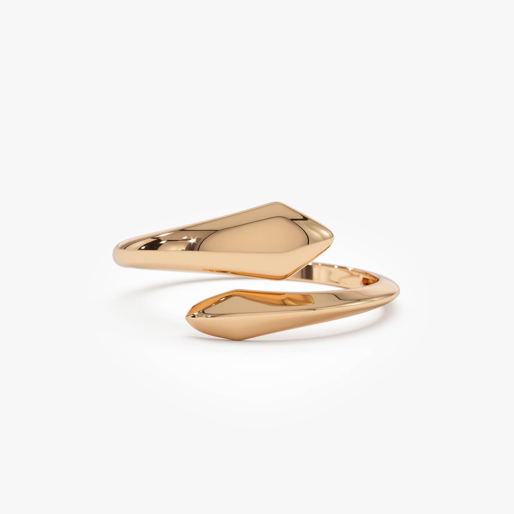 OBFJ0515 - 14K Gold Tapered  Bypass Ring 5