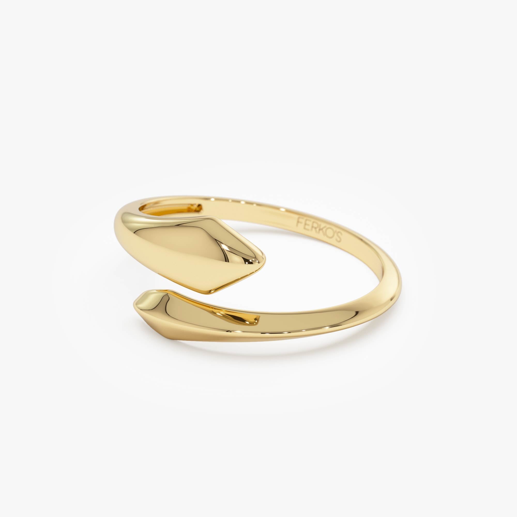 OBFJ0515 - 14K Gold Tapered  Bypass Ring 7
