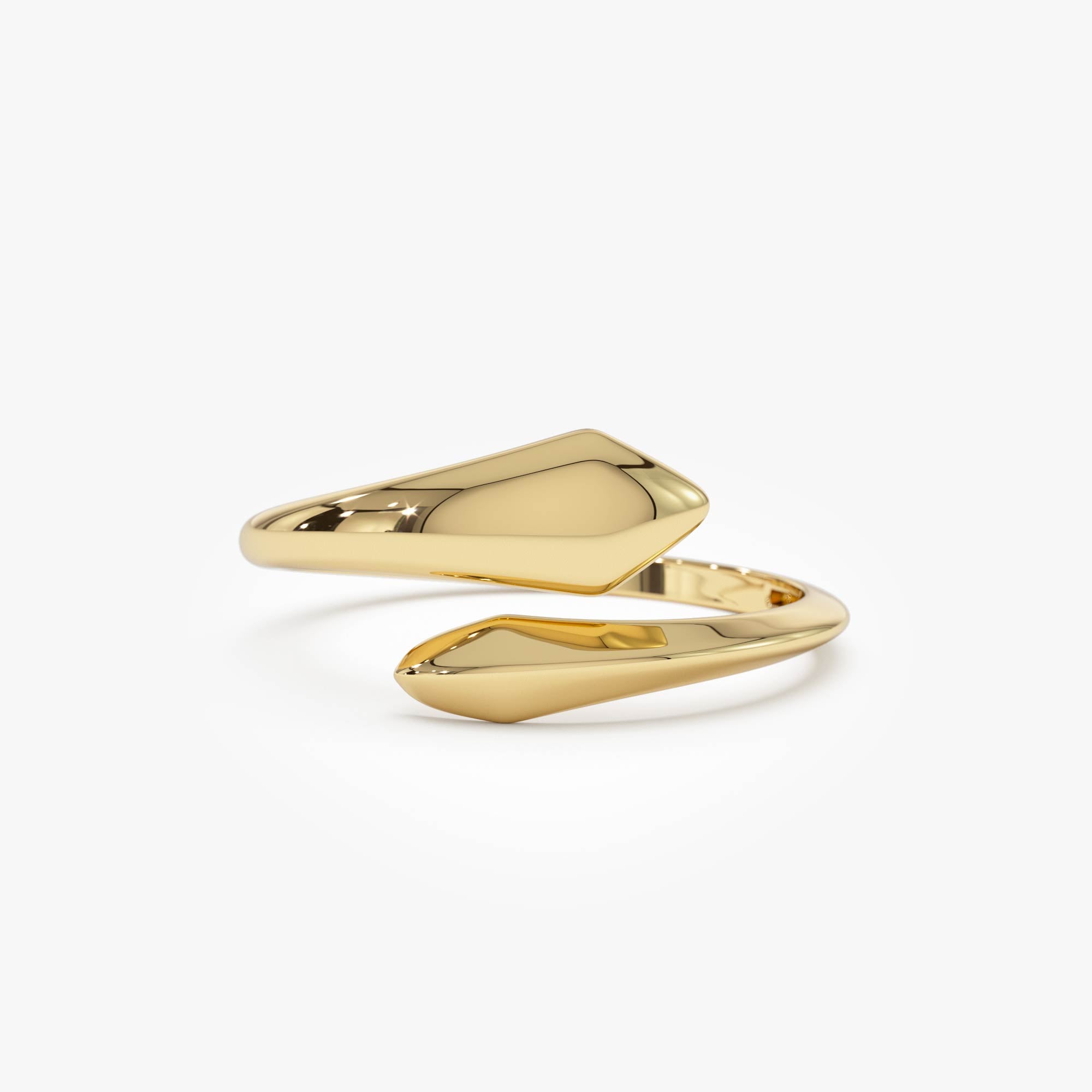 OBFJ0515 - 14K Gold Tapered  Bypass Ring 1