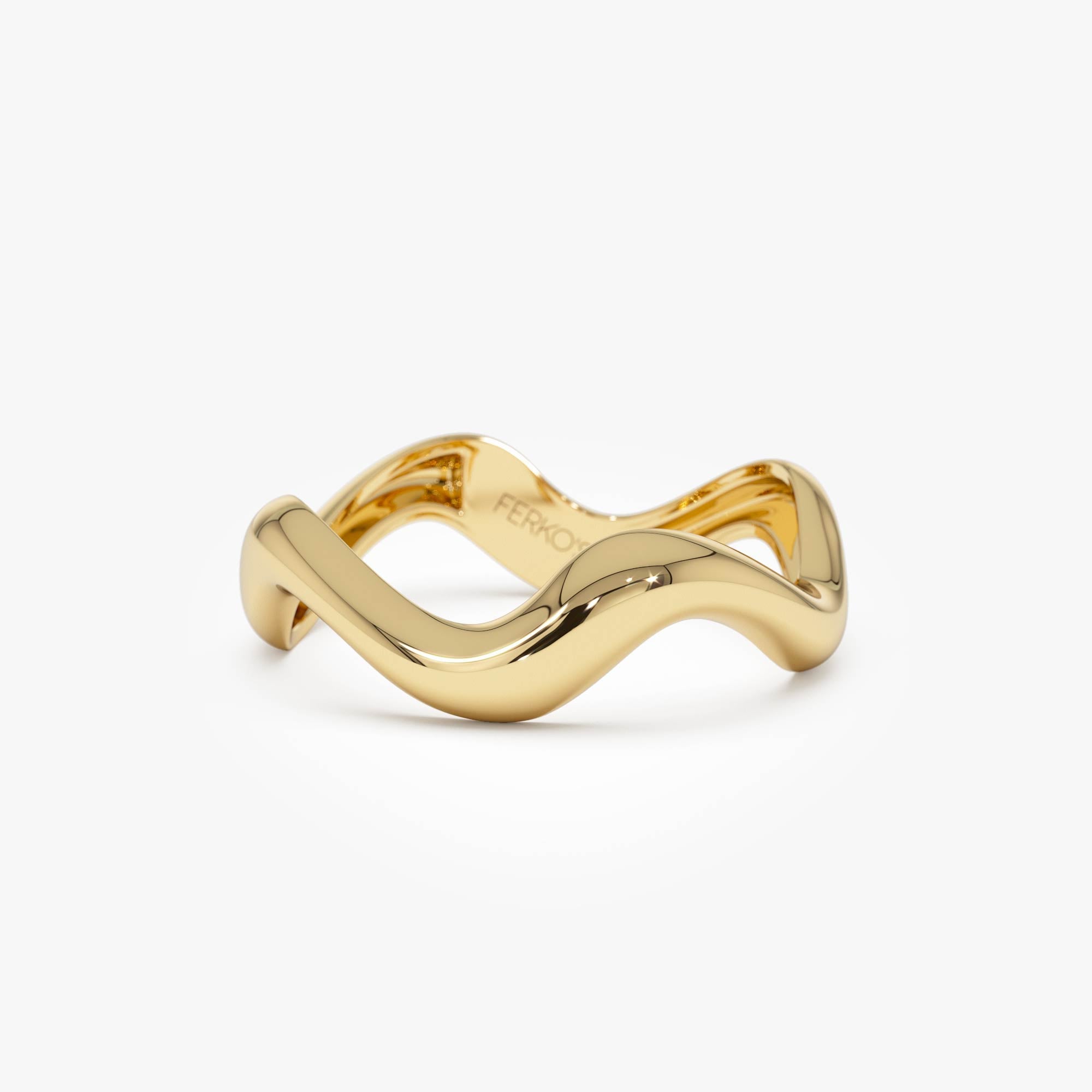 OBFJ0513 - 14K Gold Sculptural Wave Band 1