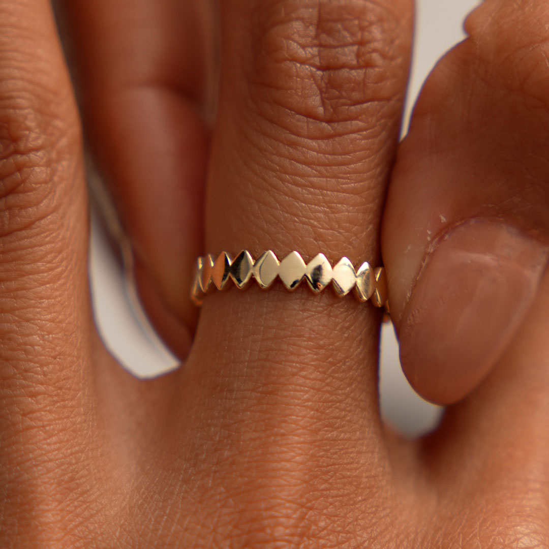 OBFJ0426 - 14K Flat Oval Link Band Ring 4