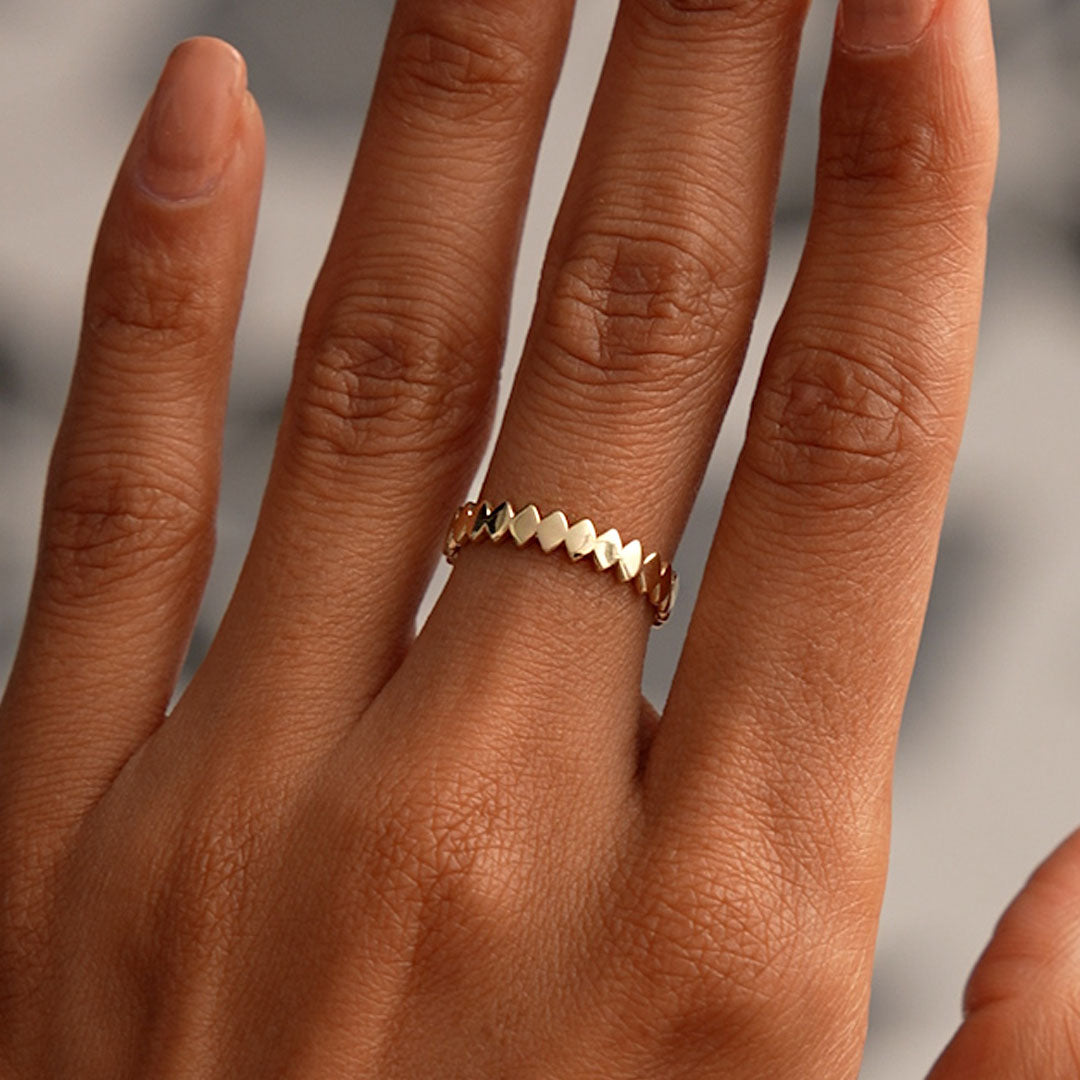 OBFJ0426 - 14K Flat Oval Link Band Ring 2