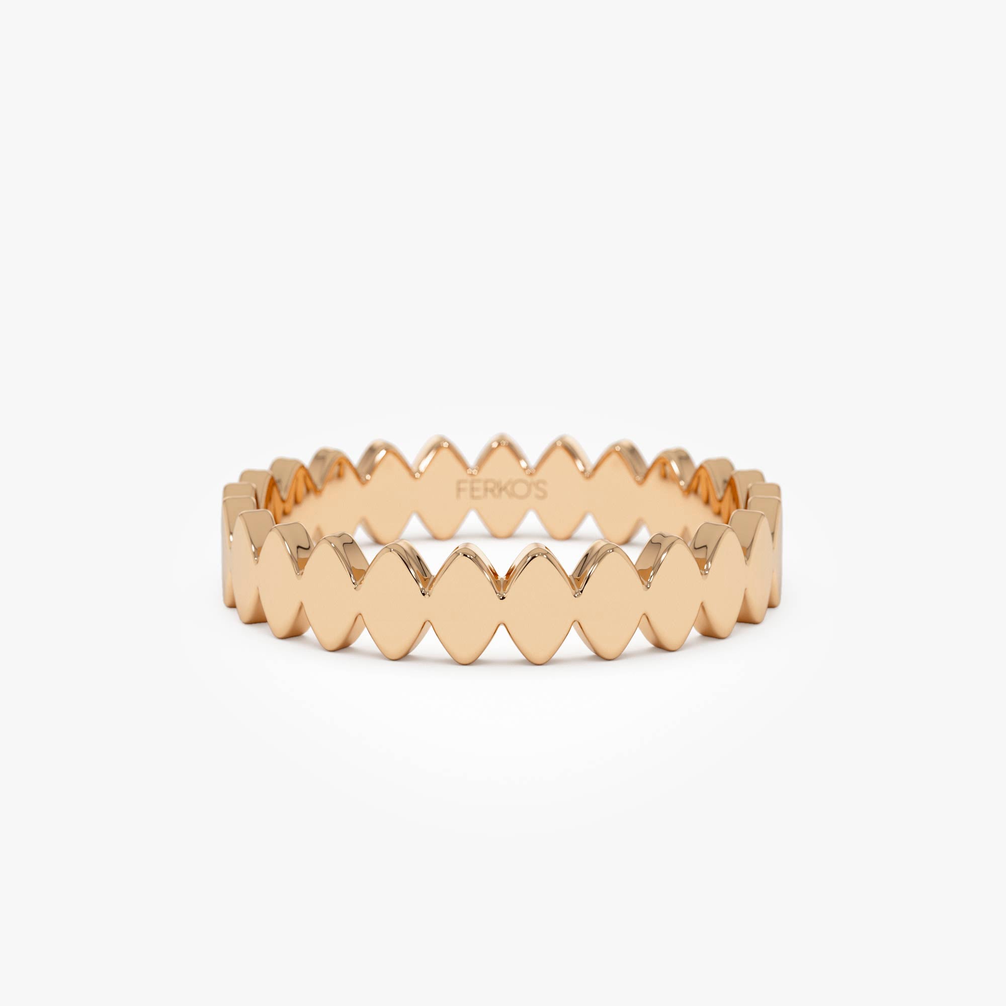 OBFJ0426 - 14K Flat Oval Link Band Ring 8