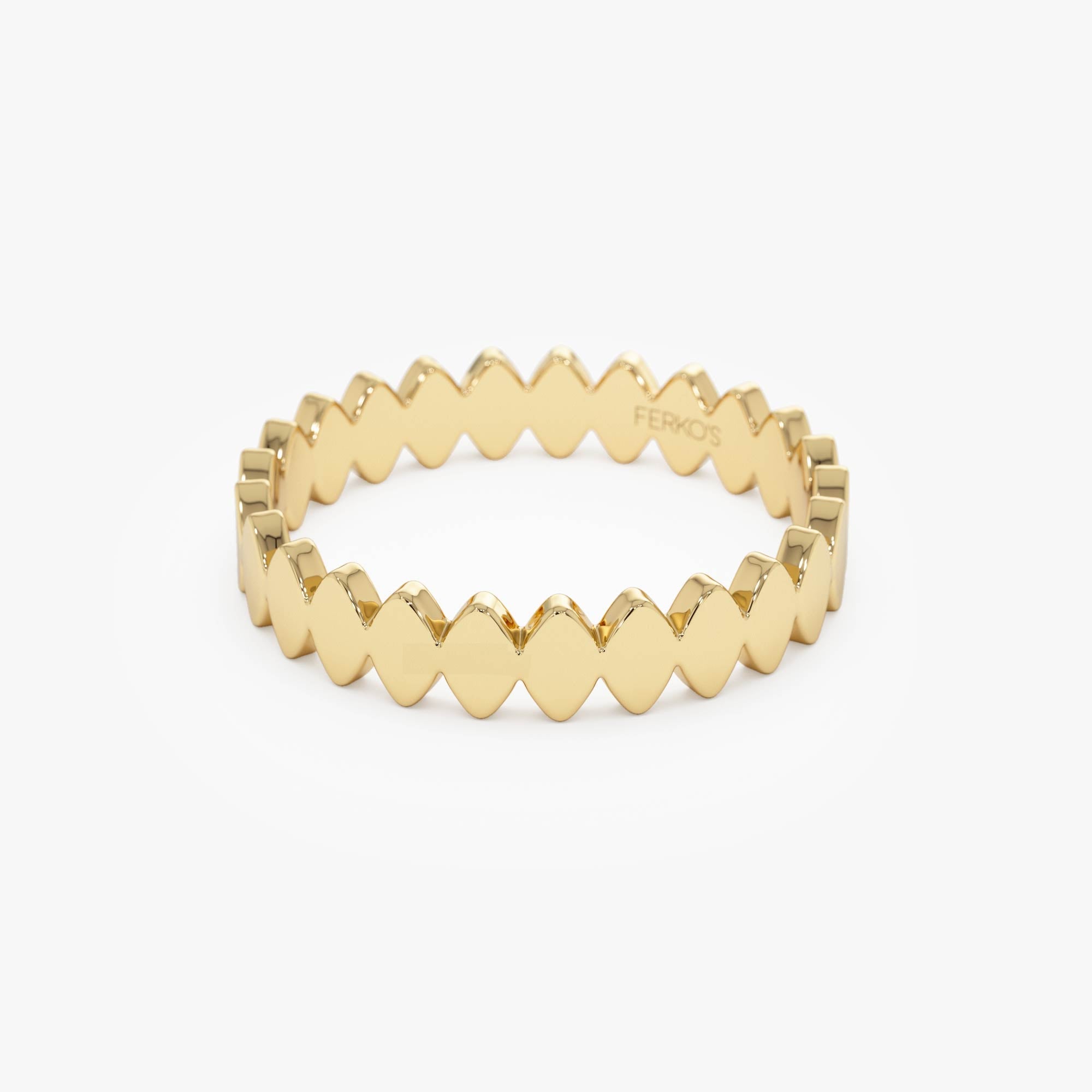 OBFJ0426 - 14K Flat Oval Link Band Ring 10
