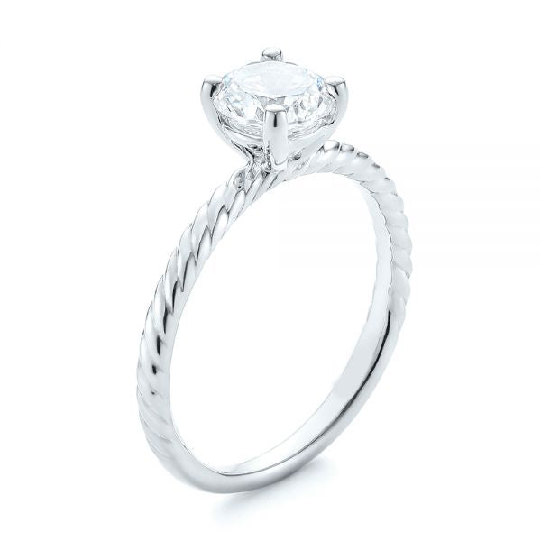 Twist Solitaire Diamond Engagement Ring [Setting Only] - EC044 With 1.11 Carat Round Shape Lab Diamond