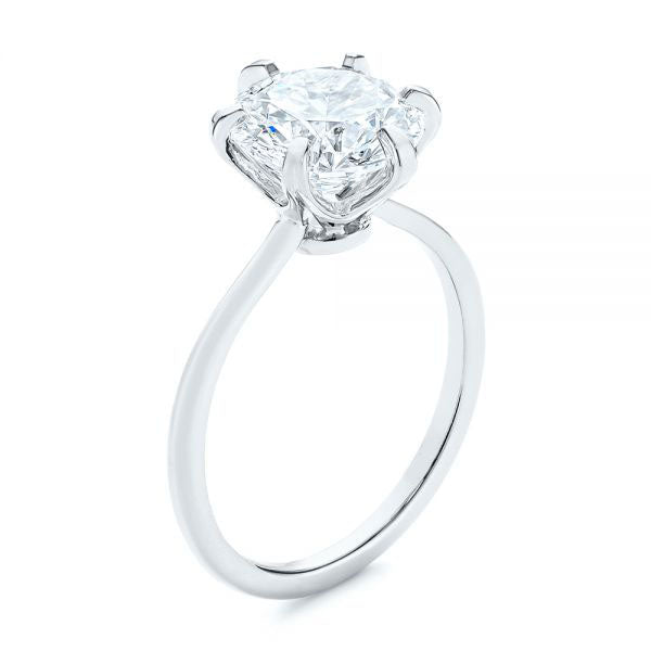 Six Prong Round Brilliant Engagement Ring [Setting Only] - EC025 With 1.01 Carat Round Shape Lab Diamond