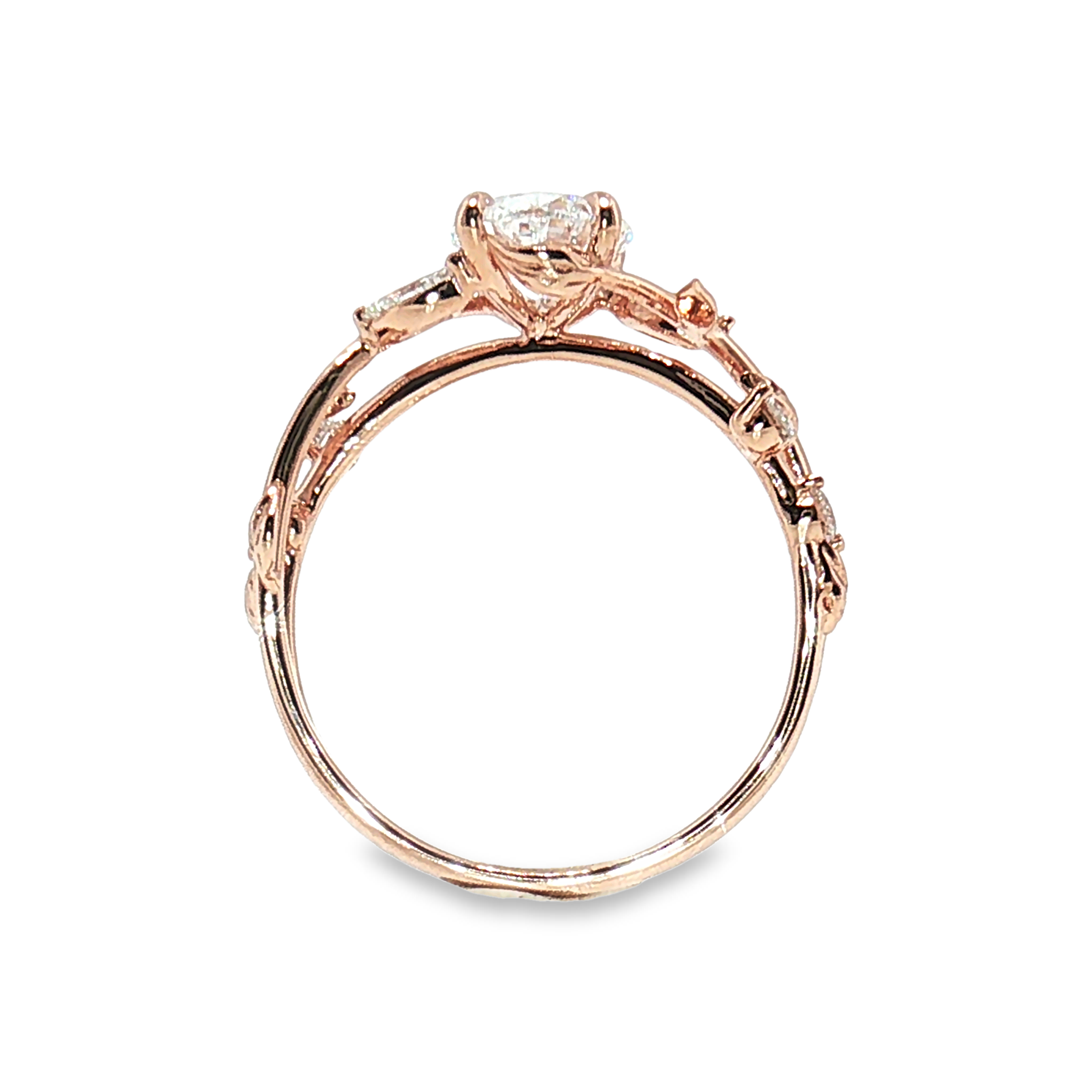 LGV0832 - [Monture seule] Bague de fiançailles florale ovale marquise en vrille