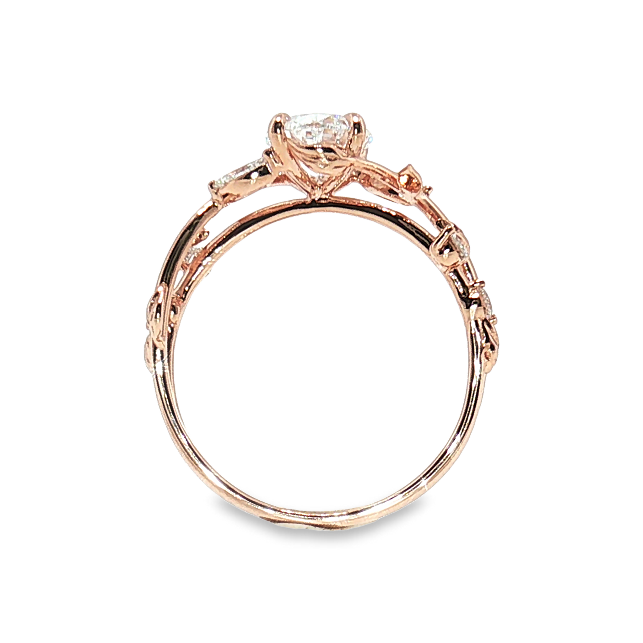 LGV0832 - [Monture seule] Bague de fiançailles florale ovale marquise en vrille