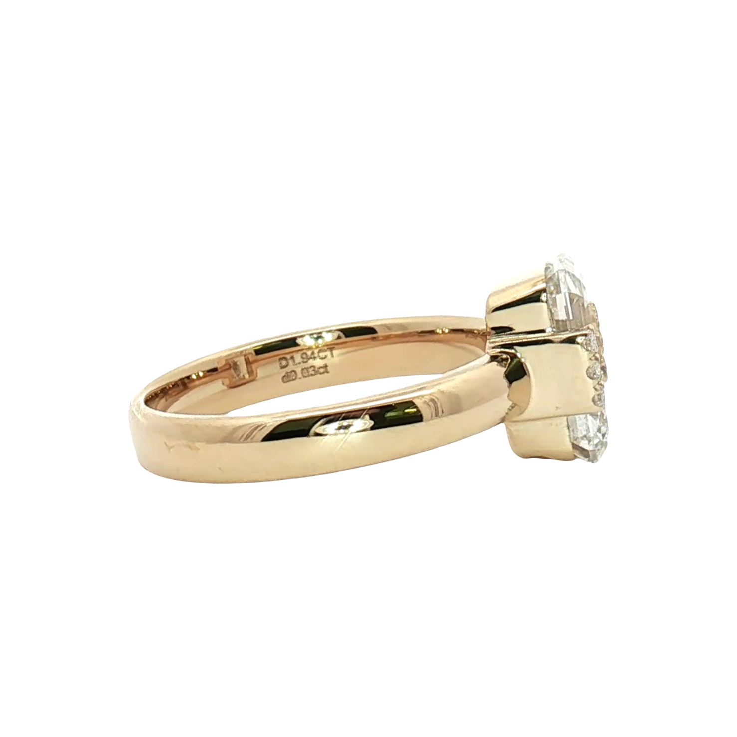 LGT1436 - [Setting Only] Emerald Cut Side Stone Engagement Ring