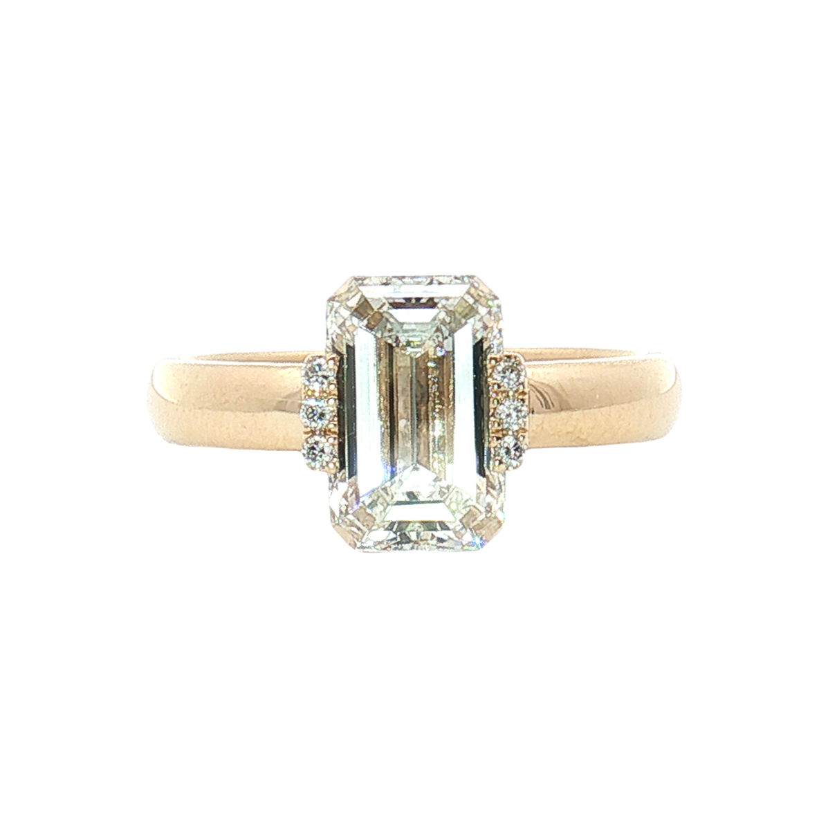LGT1436 - [Setting Only] Emerald Cut Side Stone Engagement Ring