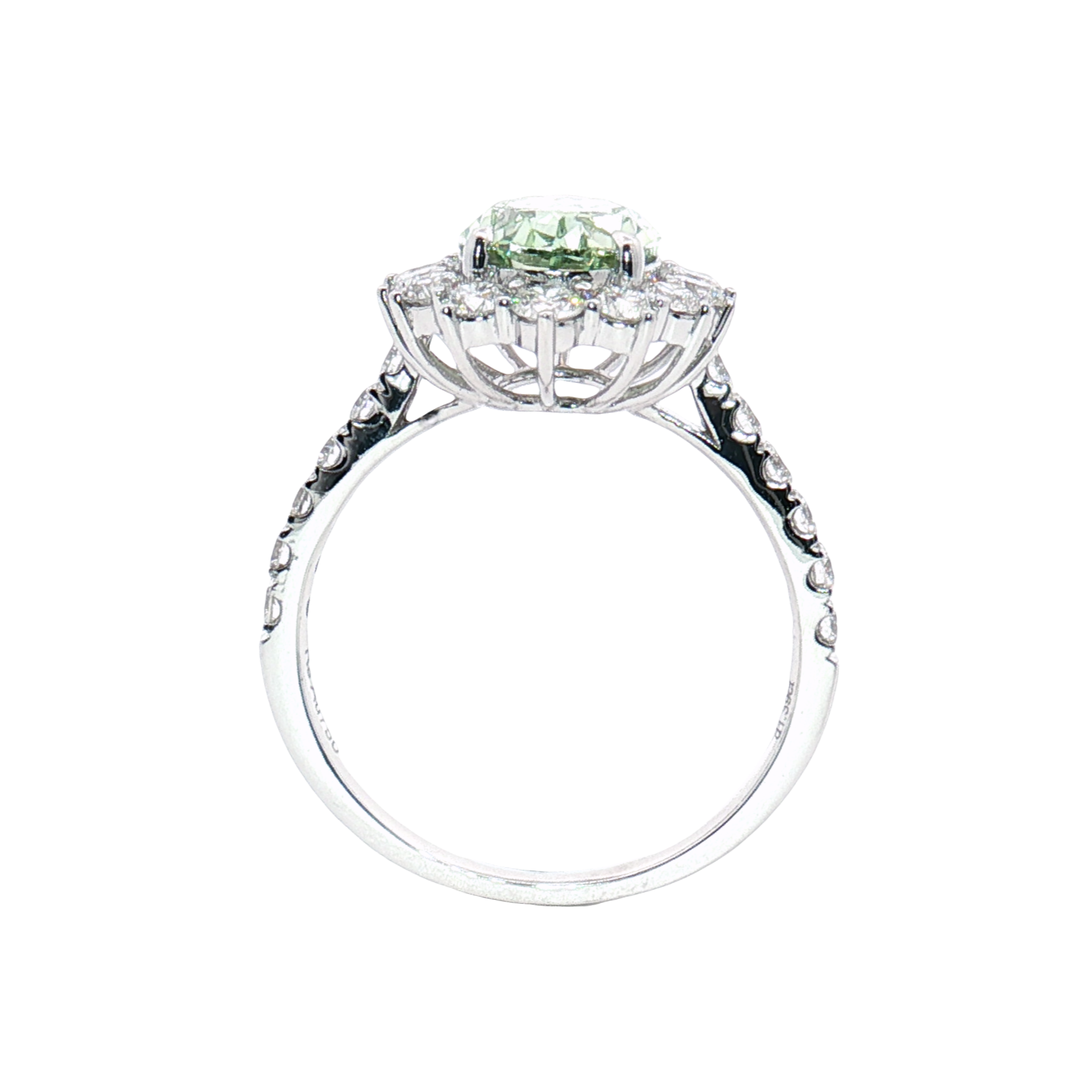 LGV1043 - [Setting Only] Oval Cut Halo Engagement Ring with Pavé Band
