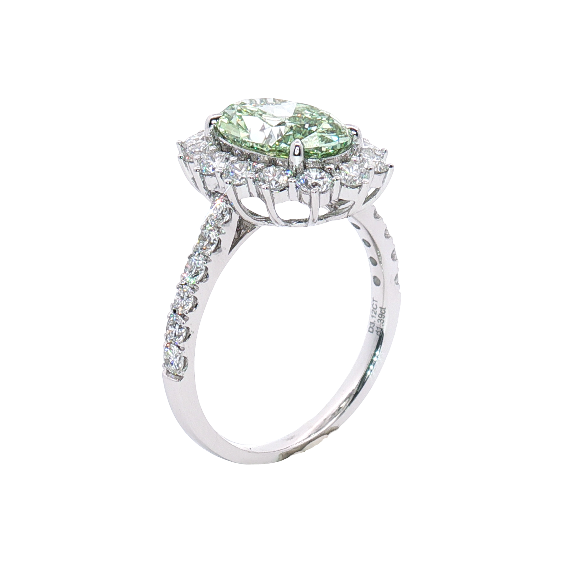 LGV1043 - [Setting Only] Oval Cut Halo Engagement Ring with Pavé Band