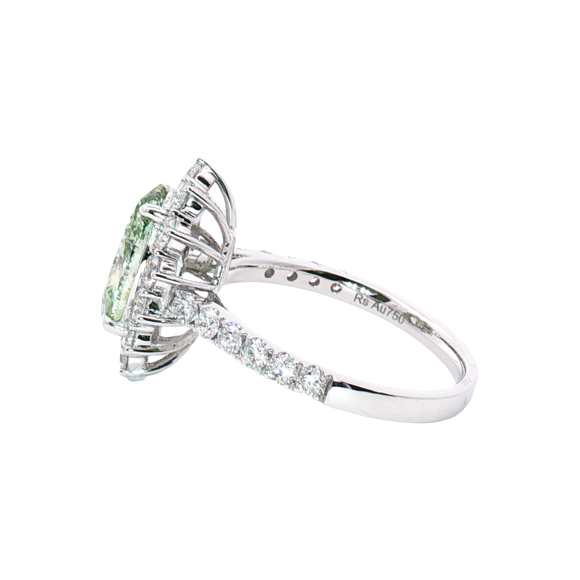 LGV1043 - [Setting Only] Oval Cut Halo Engagement Ring with Pavé Band