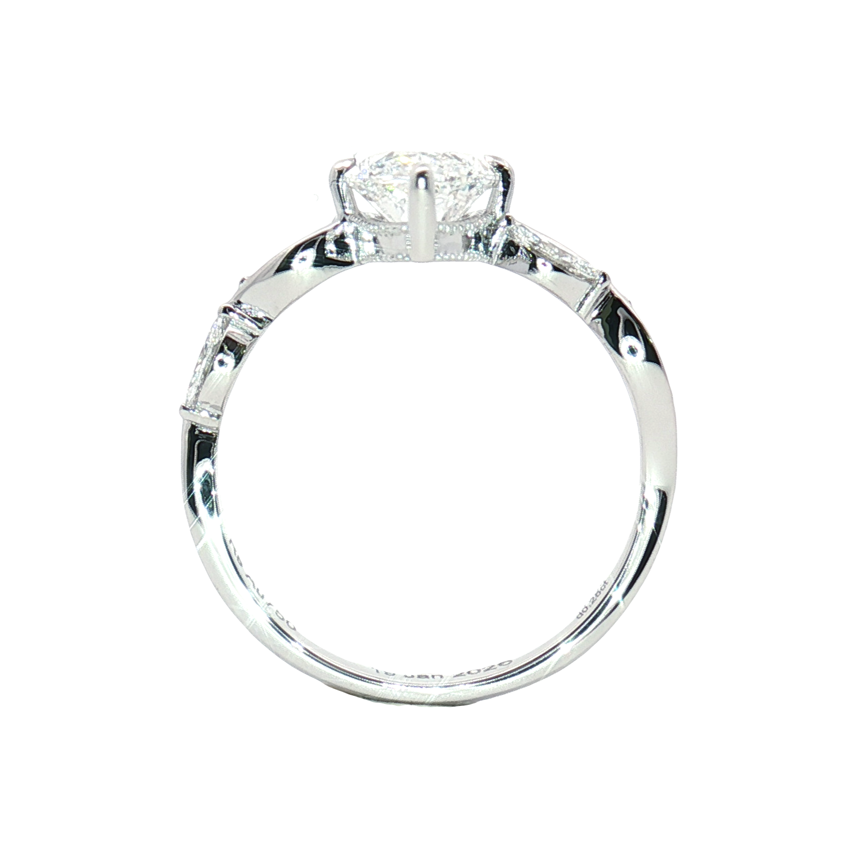 LGT1116 -[Setting Only]Marquise and Pear Three-Stone Engagement Ring with Diamond Accents